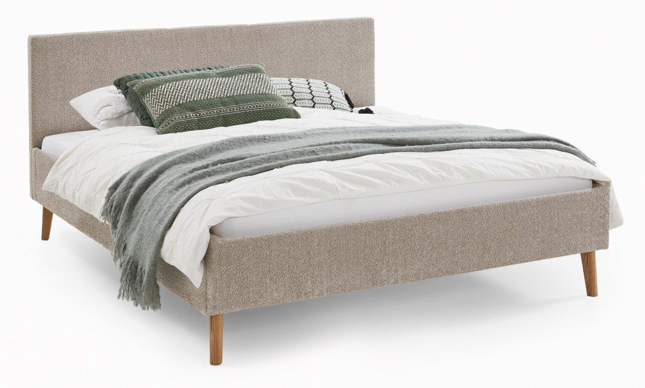 meise.möbel Polsterbett Polsterbett Kreta, Flausch, taupe, 180 x 200 cm, kuscheliges Doppelbett 180x200, Erwachsenenbett taupe, King Size