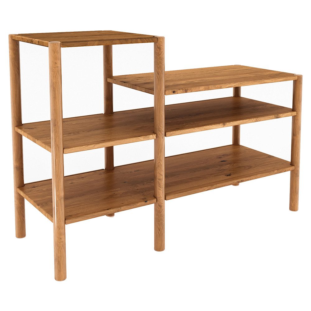 Lomadox Regal PORI-165, Regalschrank, Eiche massiv geölt, montierte Lieferung