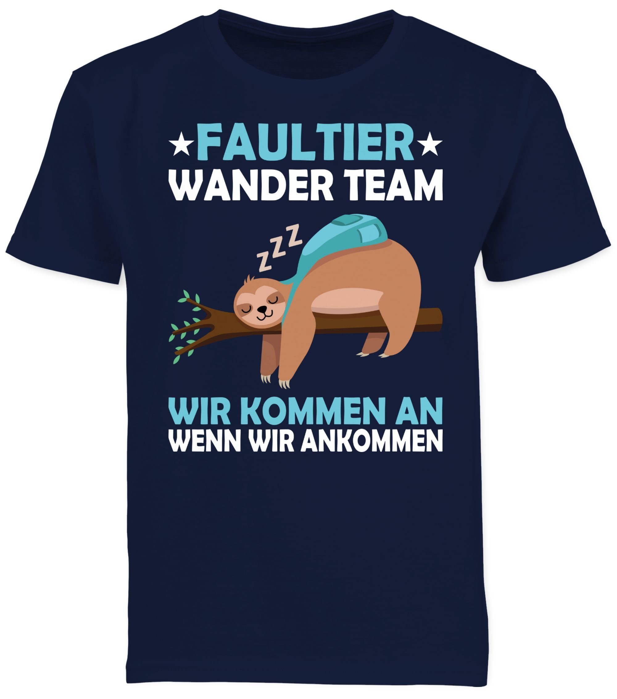 Hiking Dunkelblau 2 Shirtracer Team Statement Faultier T-Shirt Wander Sprüche Kinder
