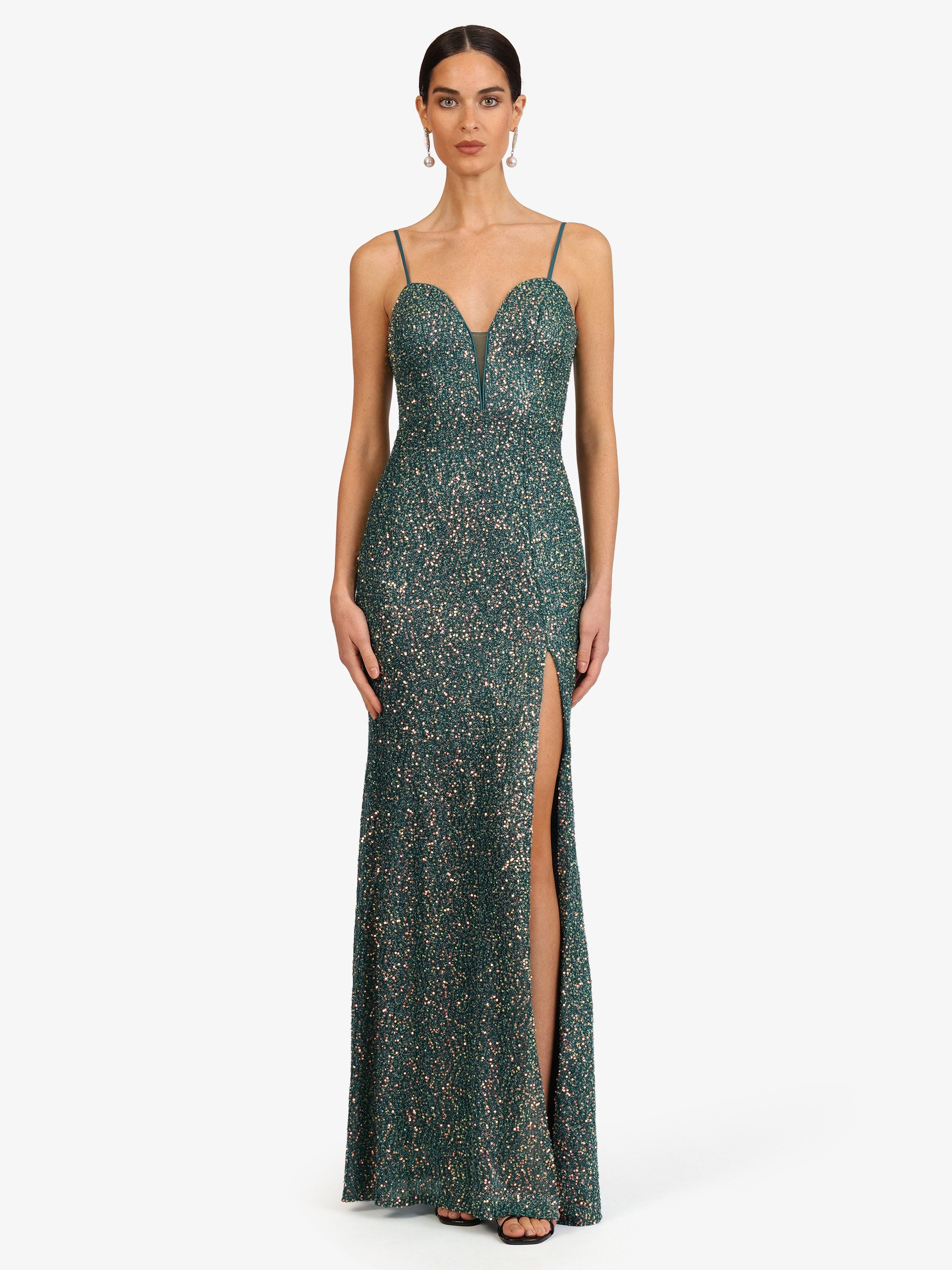 Kraimod Abendkleid mit Spaghettiträgern und Herzausschnitt