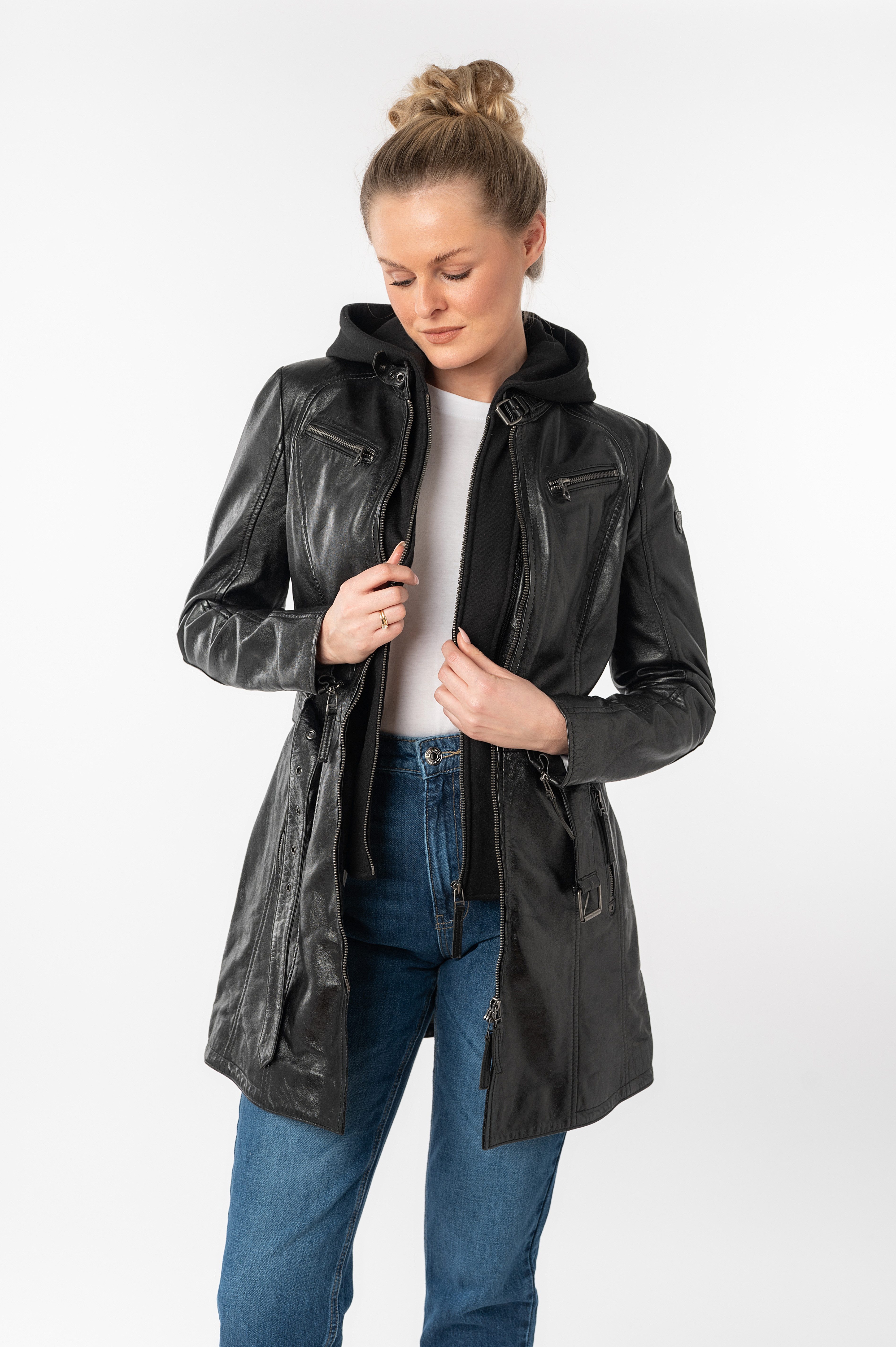 Mauritius Ledermantel BENTE2 (mit Gürtel) lange Lederjacke mit Gürtel & abn günstig online kaufen