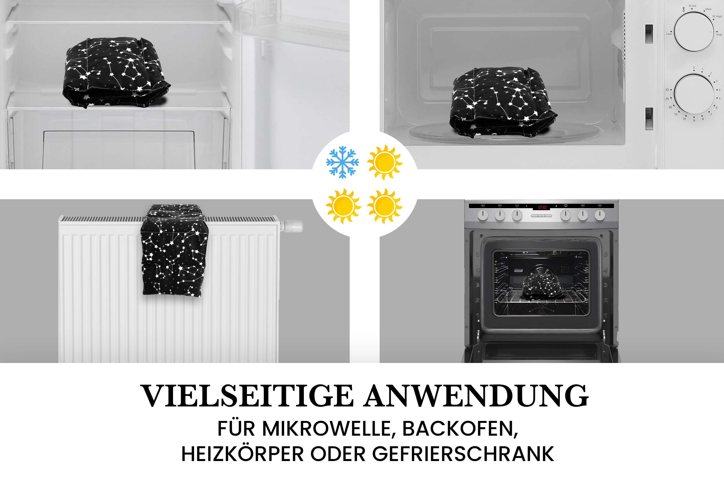 Amilian Kirschkernkissen für Mikrowelle - Kirschkernkissen Nacken Schulter - 55x20 cm, Wärmekompresse - Wärmekissen - Kältekissen