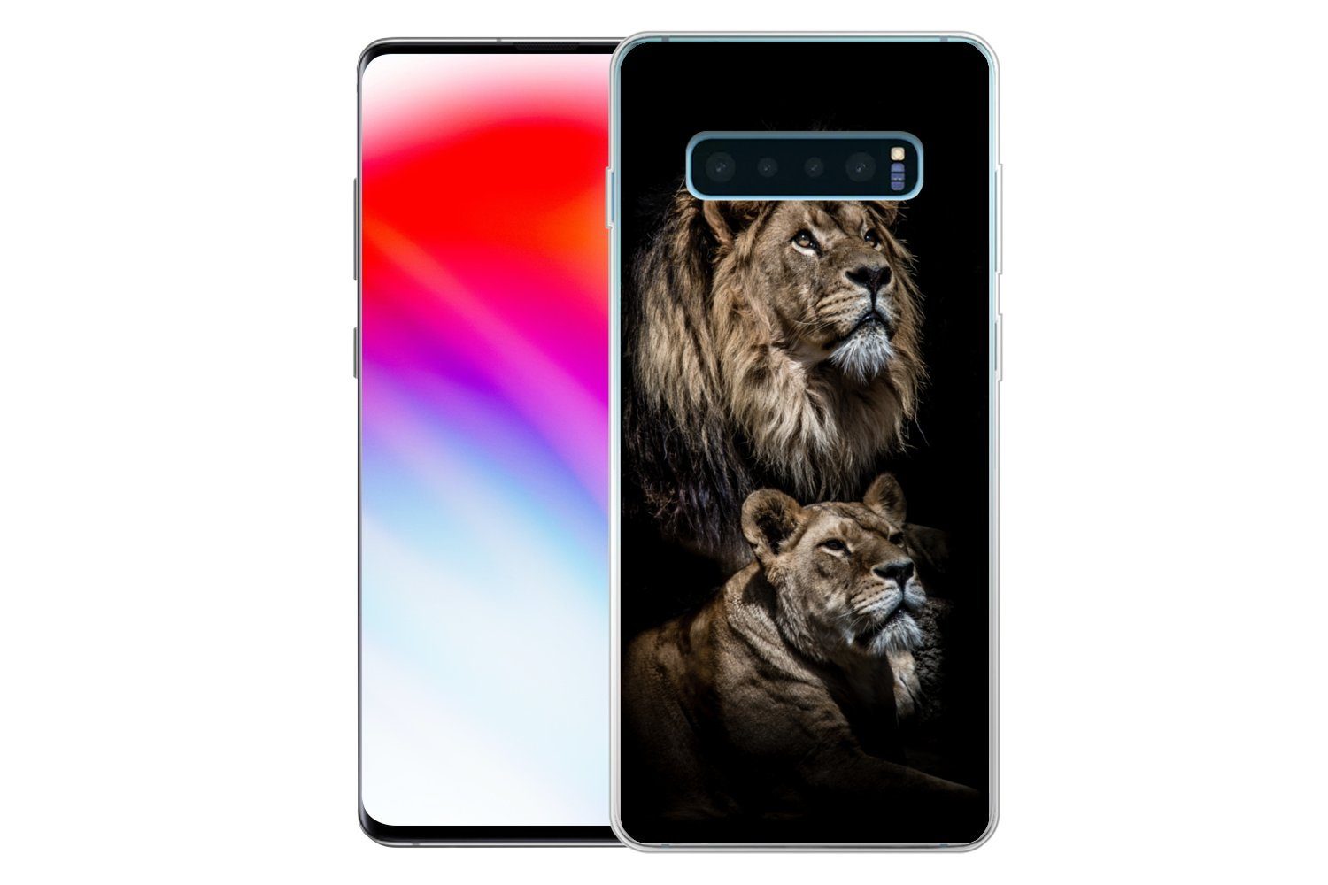 MuchoWow Handyhülle für Samsung Galaxy S10 Plus Löwe - Löwin - Porträt, Phone Case, Silikon, Schutzhülle Dünn