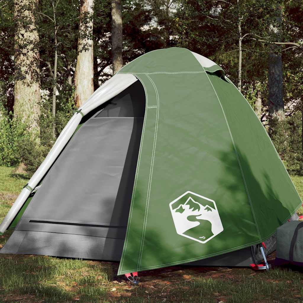 furnicato Faltzelt Campingzelt Kuppel 214x130x107 cm Grün, (1 tlg), Wetterfestes Wanderzelt mit E-Anschluss und integrierten Netzwänden