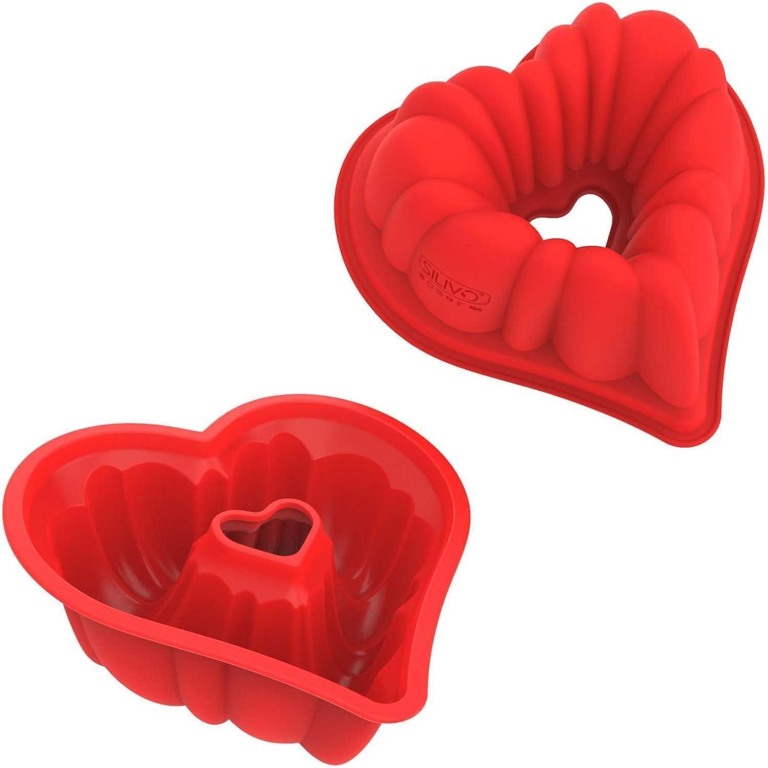 LuxusKollektion Herzkuchenform Herzbackform Silikon Antihaft Kuchenform Pudding 20cm Herzbackform x2