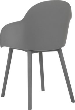 loft24 Esszimmerstuhl Sille (Set, 2 St), Schalenstuhl aus Kunststoff, Sitzkissen in Samtoptik, Sitzhöhe 48 cm