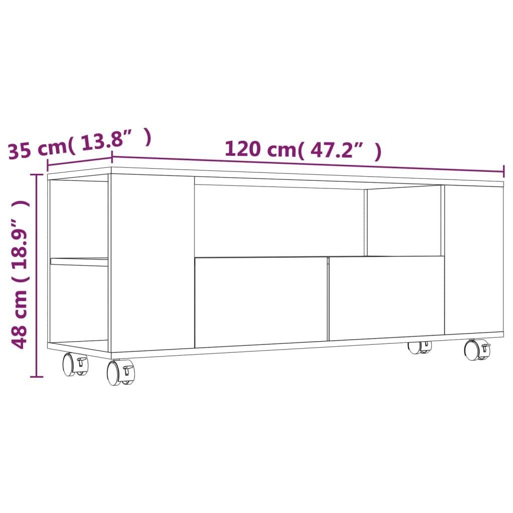 Sonoma vidaXL Grau (1-St) cm TV-Schrank TV-Schrank 120x35x48 Holzwerkstoff