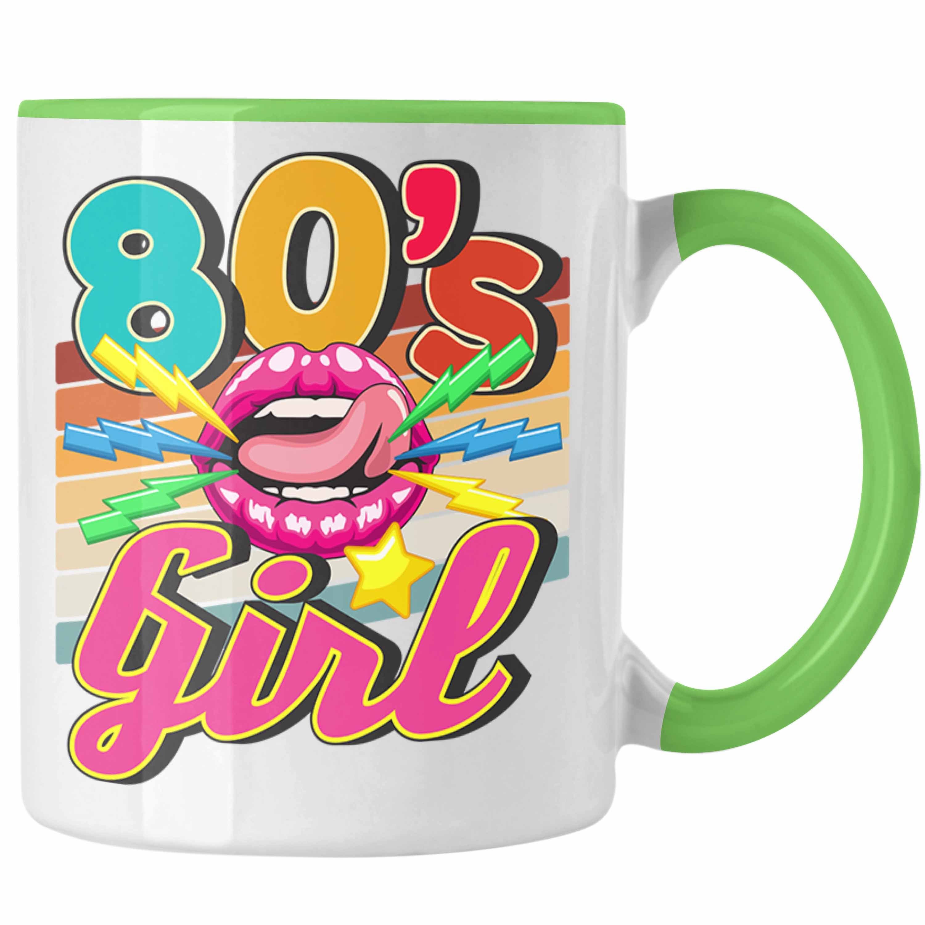 Trendation Tasse Trendation - 80er Jahre Girl Tasse Geschenk 80. Jahre Geschenkdidee Errinerrung Grün