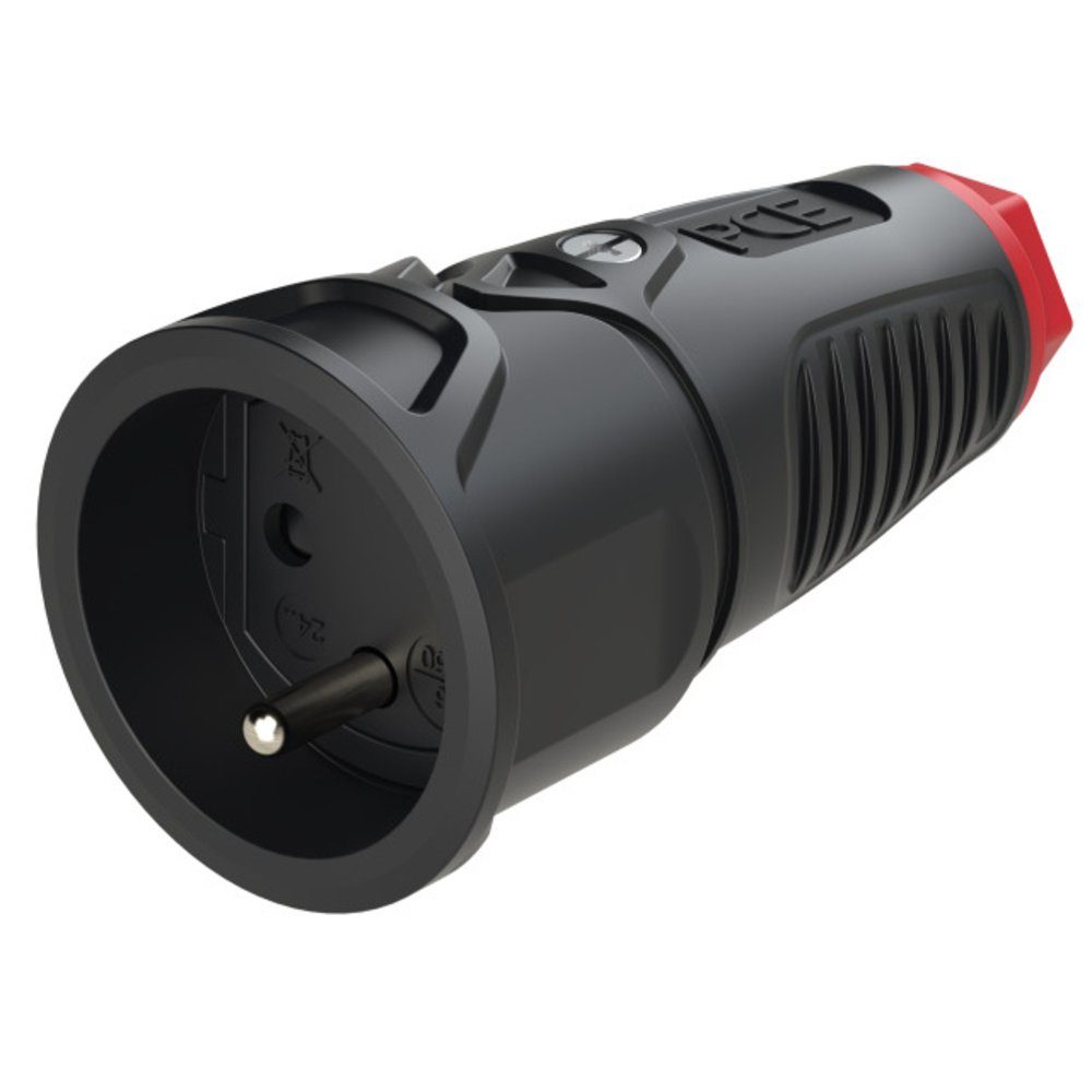 PCE 2410-src Schutzkontaktkupplung Kunststoff, Gummi 230 V Schwarz IP Steckernetzteil