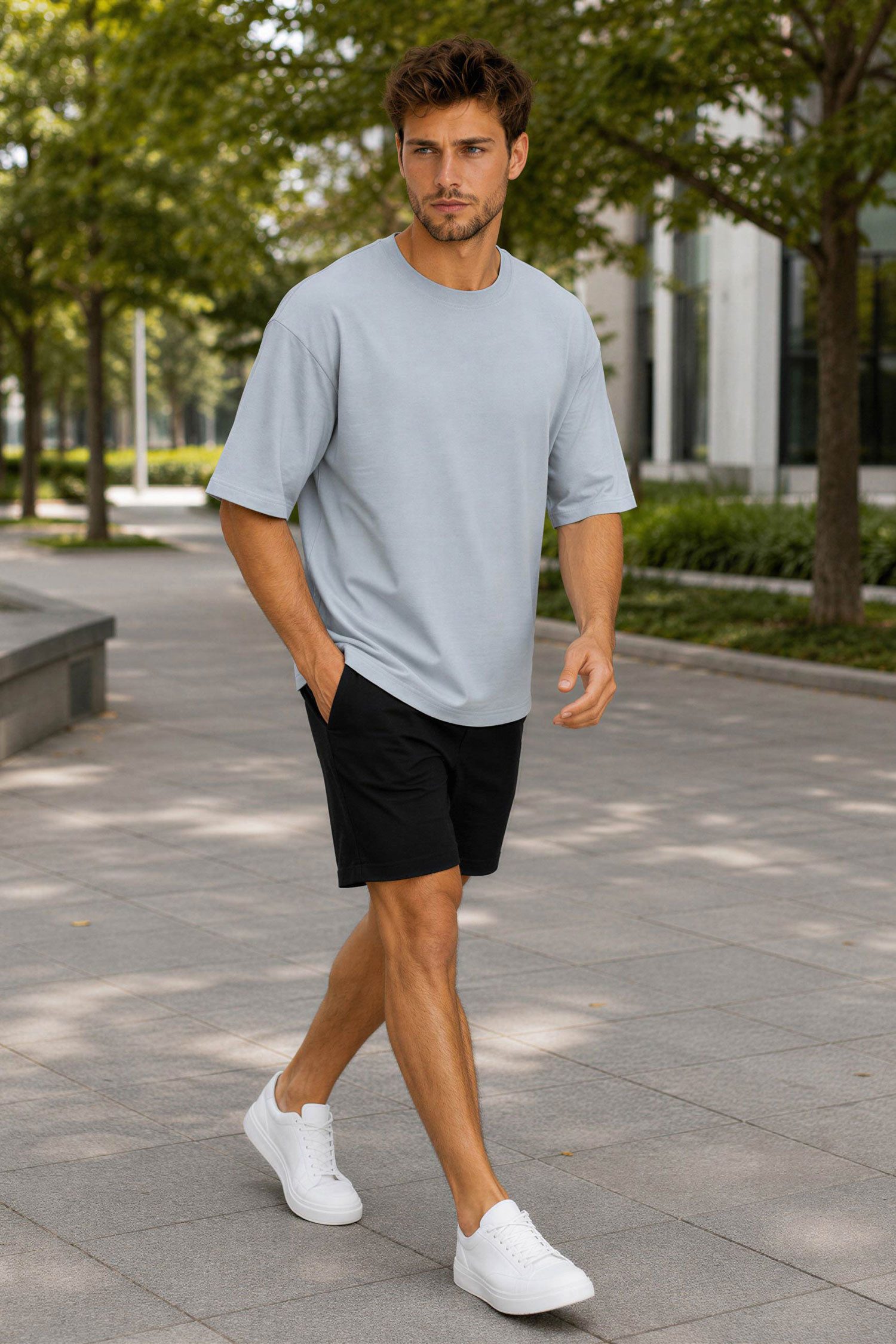Reichstadt T-Shirt Herren Regular Fit Kurzarmshirt Shoulder Drop 25RS071 in kräftigen Farben