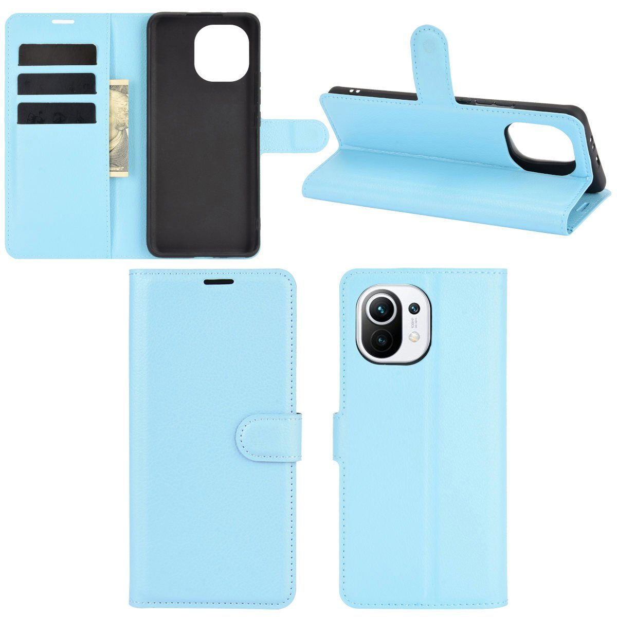 Wigento Handyhülle Für Xiaomi Mi 11 Handy Tasche Wallet Premium Schutz Hülle Case Cover Etuis Neu Zubehör