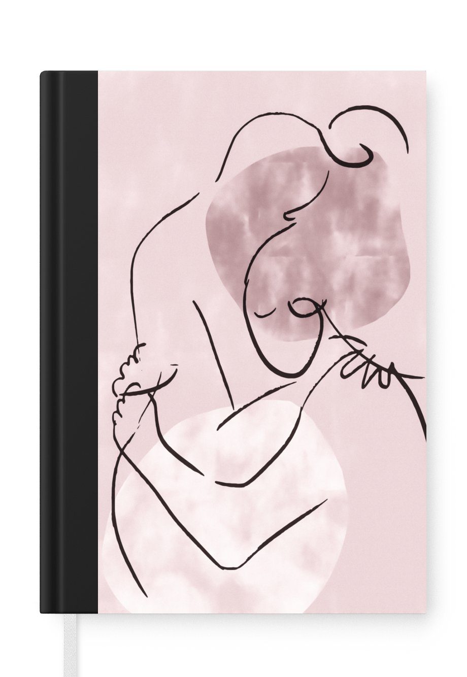 MuchoWow Notizbuch Menschen - Pastell - Liebe - Abstrakt - Umarmung, Journal, Merkzettel, Tagebuch, Notizheft, A5, 98 Seiten, Haushaltsbuch | Notizbücher