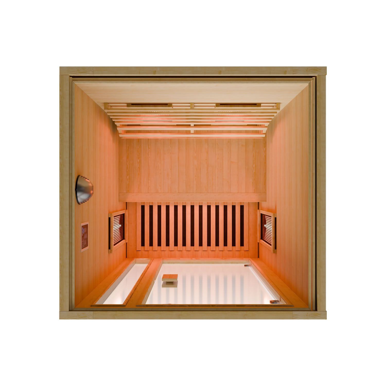 Artsauna Infrarotkabine Nyborg S90V, für 1 Personen, Hemlockholz, HiFi-System, Ionisator, LED-Farblicht – Bild 3 von 5