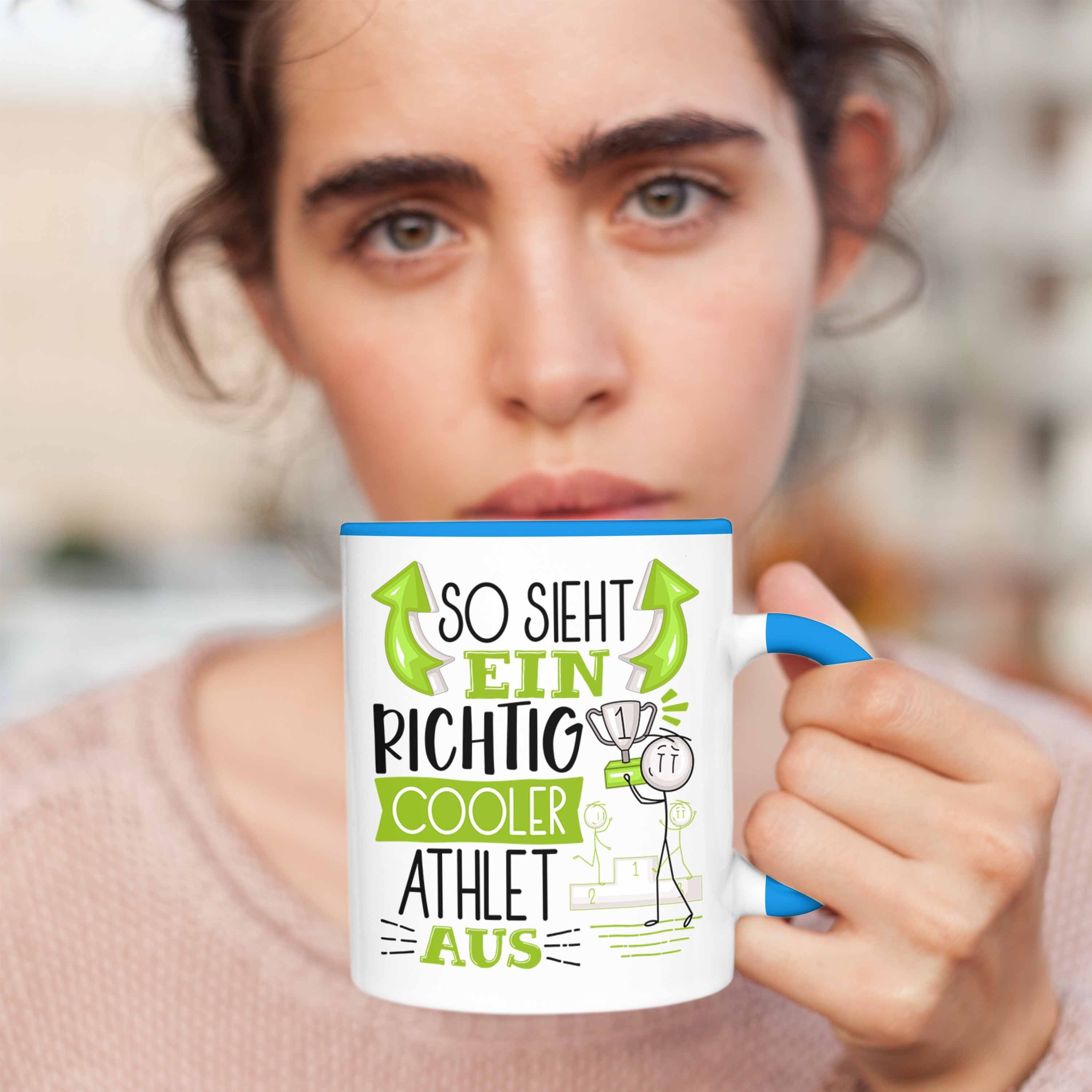 Trendation Geschenki Aus Cooler Athlet Ein So Tasse Tasse Geschenk RIchtig Athlet Sieht Blau