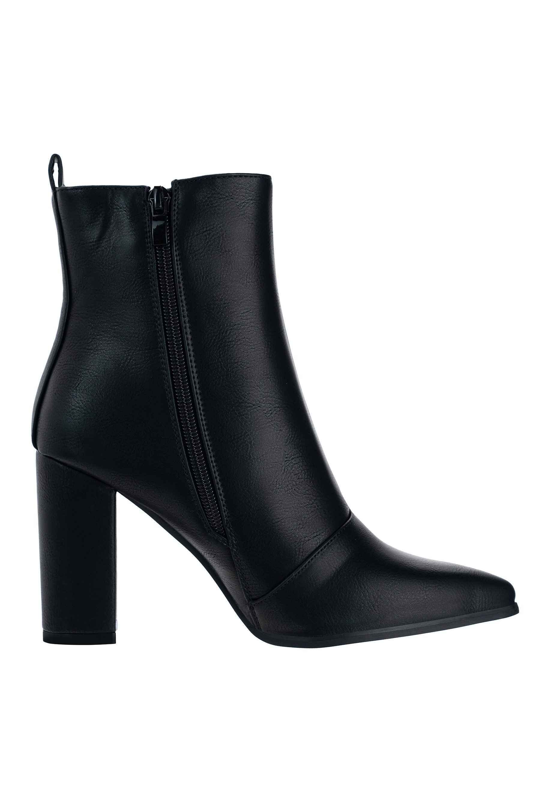 Salinyang Damen Stiefeletten Ankle Boots Spitz mit modernem Blockabsatz Stiefelette