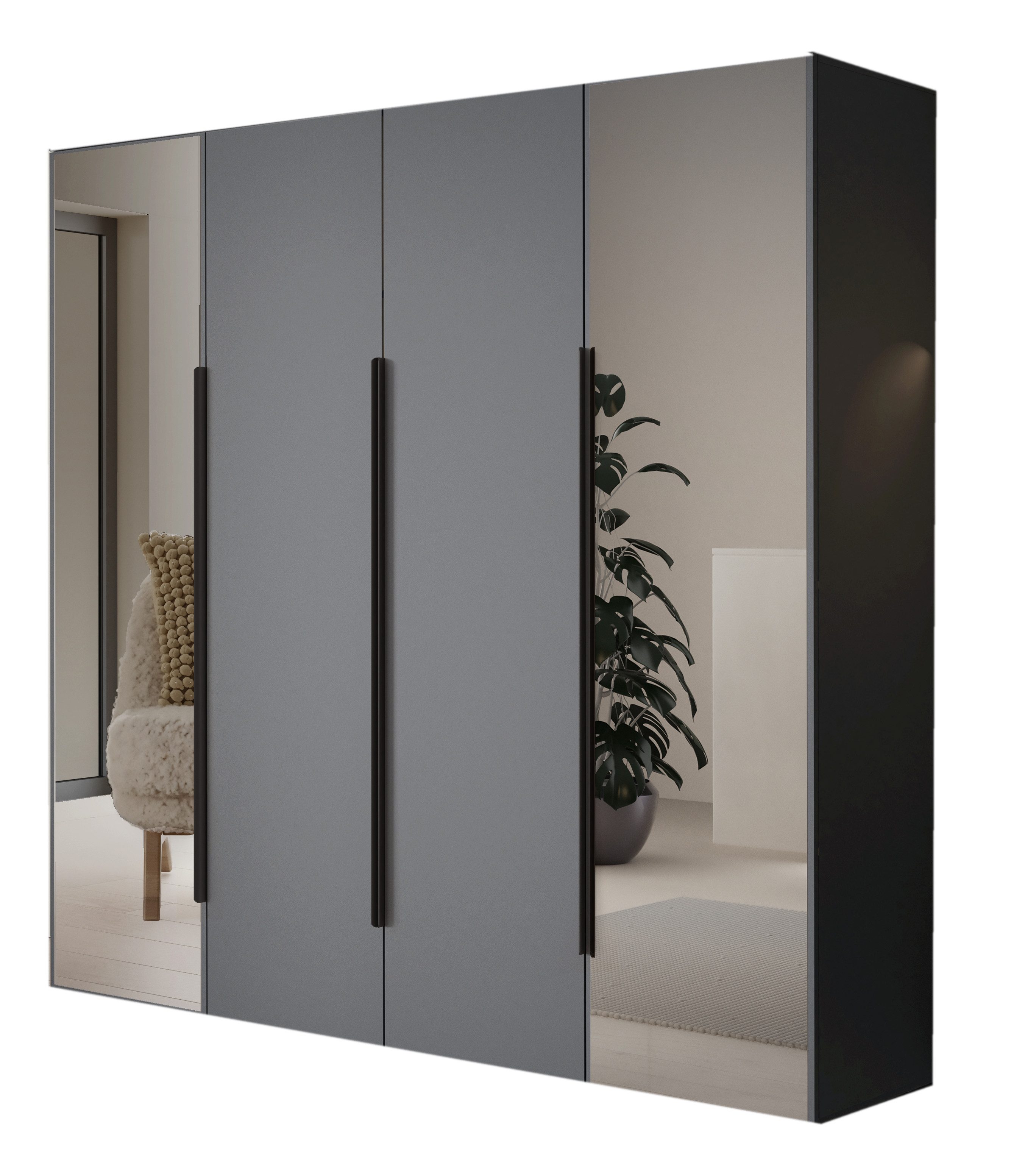 Compleo Kleiderschrank mit 4 Türen, Drehtürenschrank, günstig online kaufen