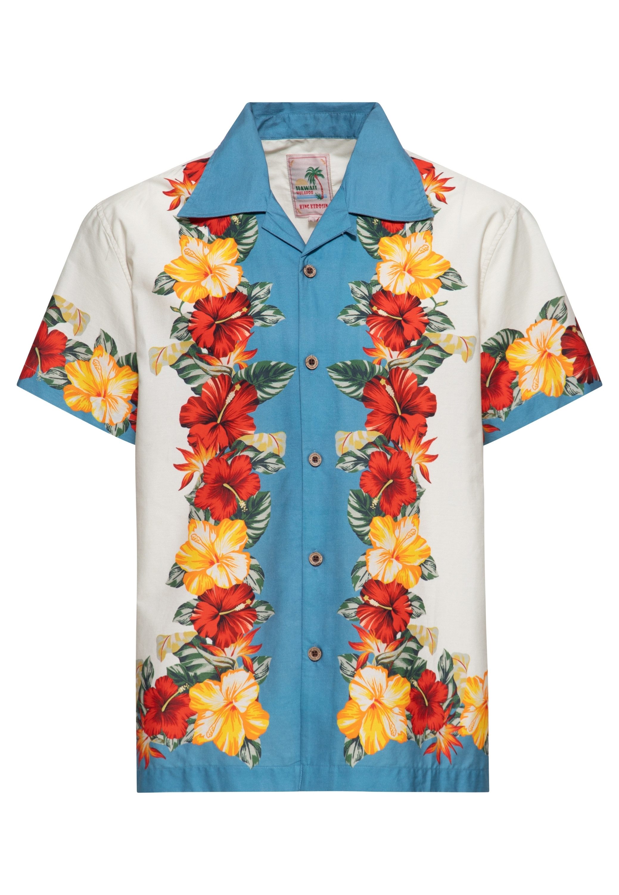 KingKerosin Kurzarmhemd Tropical Flowers mit tropischen Blumen günstig online kaufen
