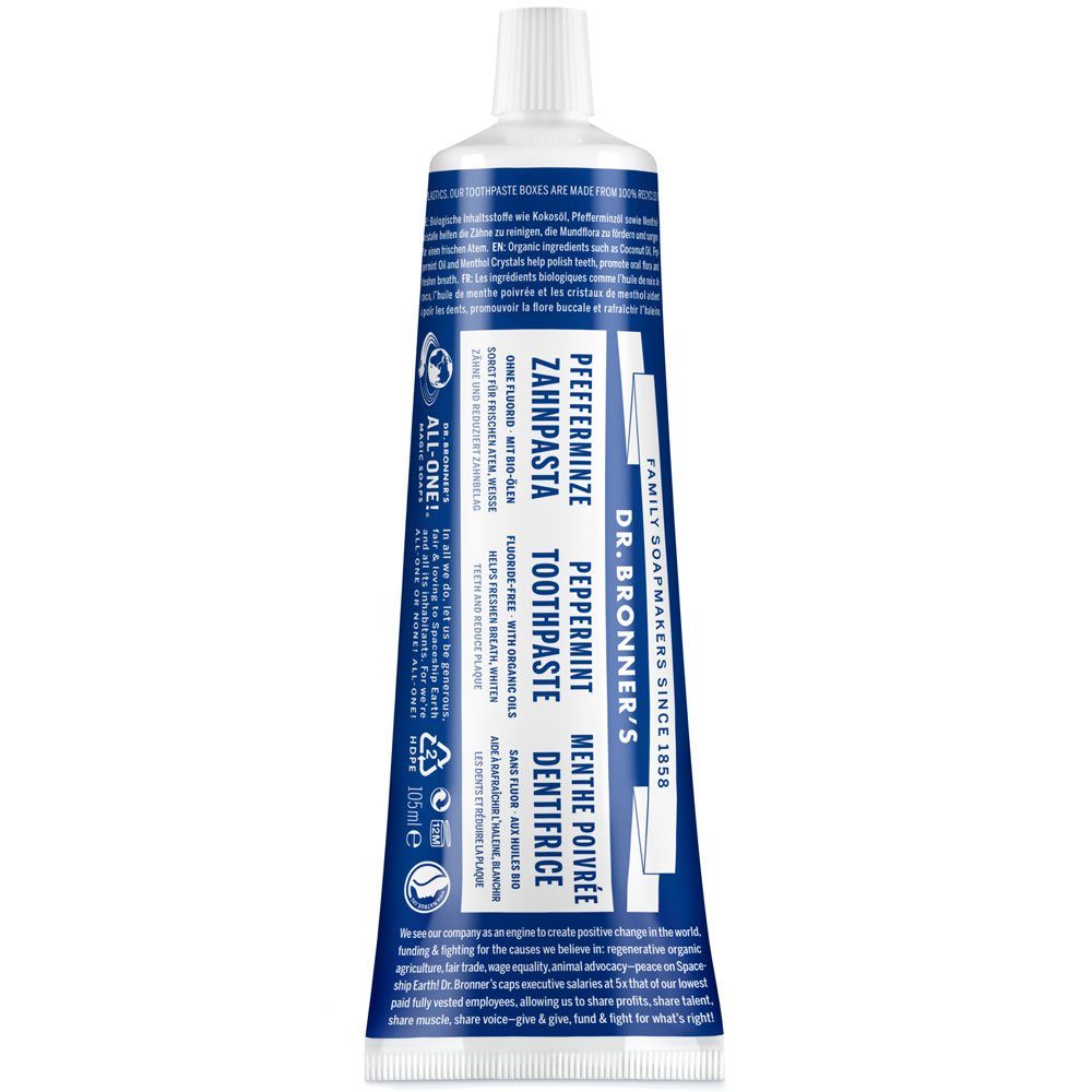 Dr. Bronners Zahnpasta Zahncreme Pfefferminze, 105 g