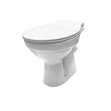 Belvit Tiefspül-WC BV-SW5001-T+BV-D0400, Stehend, Abgang waagerecht, Stand WC Taharet/Bidet/Hygienedusche Abgang Waagerecht Wand +