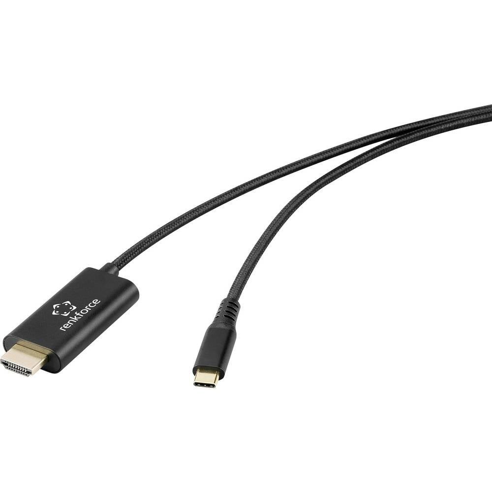 Renkforce USB-C® (DisplayPort Alternate Mode) auf HDMI Kabel RF-7116128 HDMI-Kabel, mit Ladebuchse, 4K UHD von Renkforce