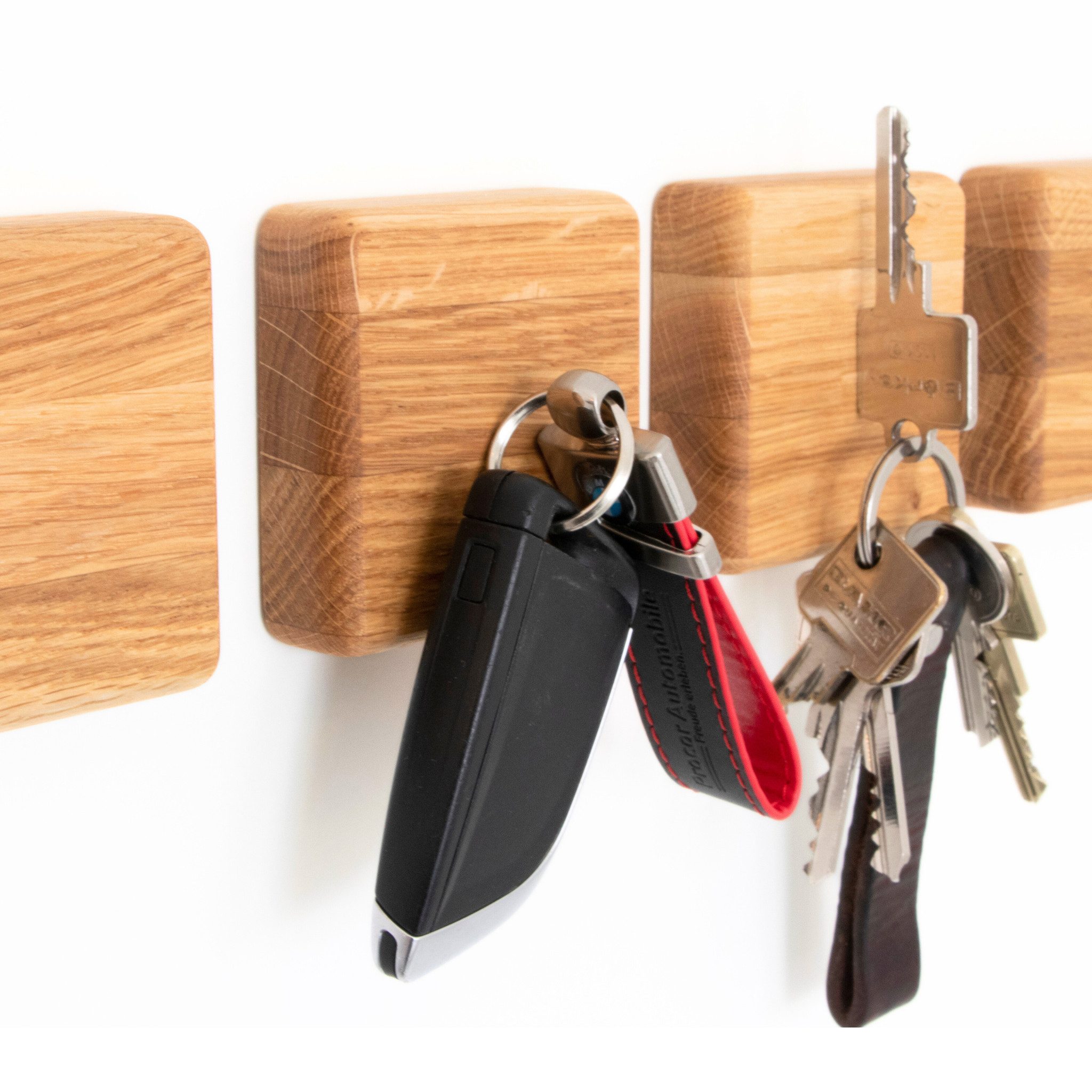 Astrein Schlüsselbrett Magnetischer Schlüsselhalter aus Eiche 4er Set günstig online kaufen