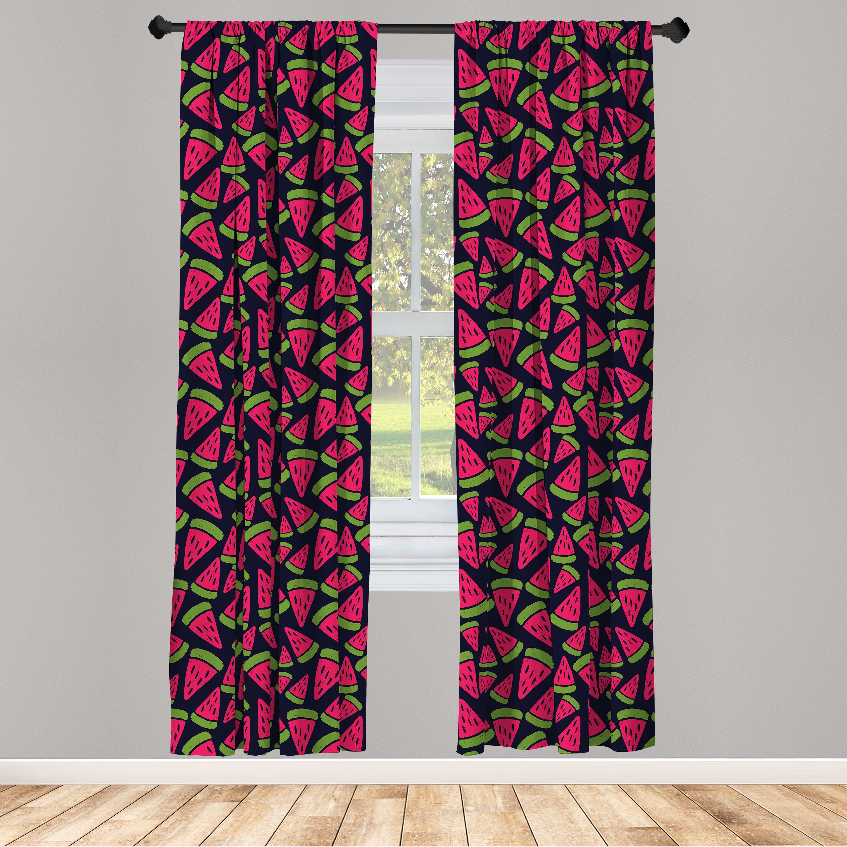 Gardine Vorhang für Wohnzimmer Schlafzimmer Dekor, Abakuhaus, Microfaser, Melone Creative-Frucht-Scheiben
