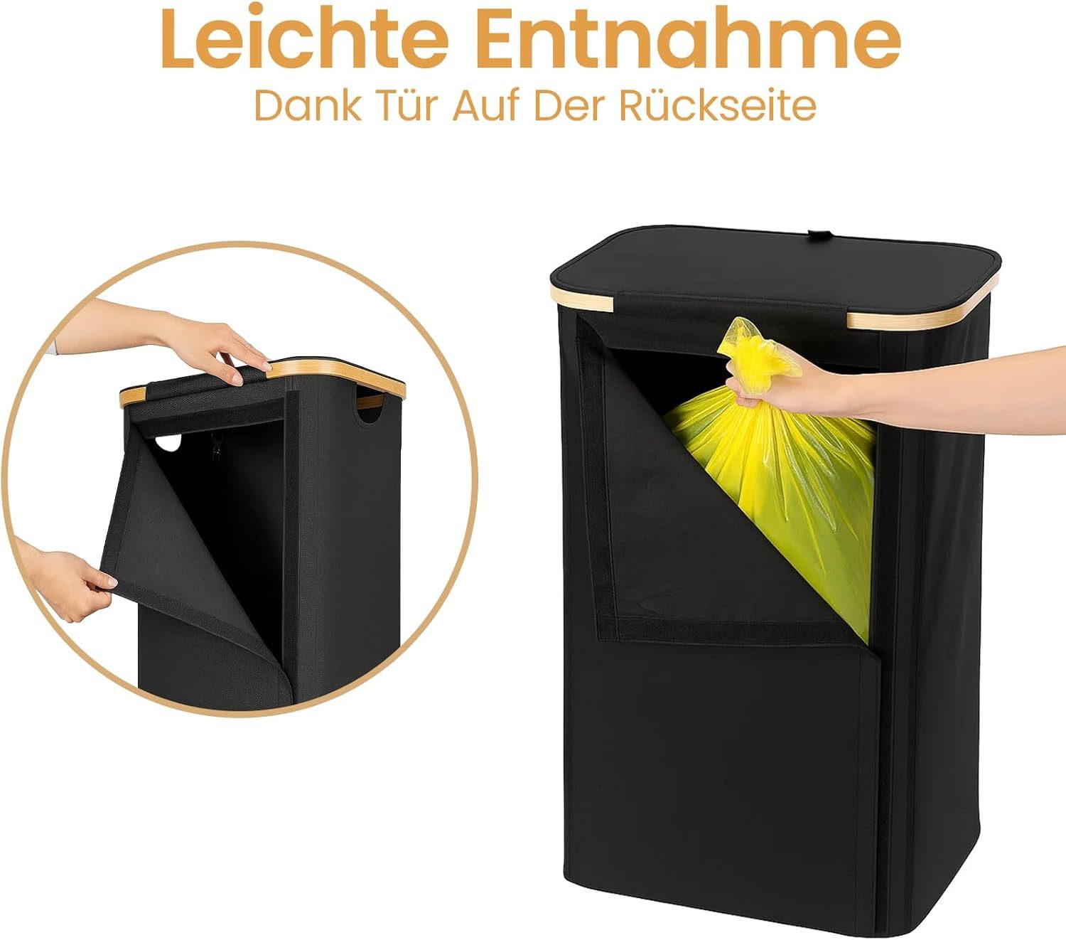 Youyijia Müllsackständer Müllsackständer 80L mit Deckel, Stabiler Gelber Sack Ständer – Bild 4 von 4
