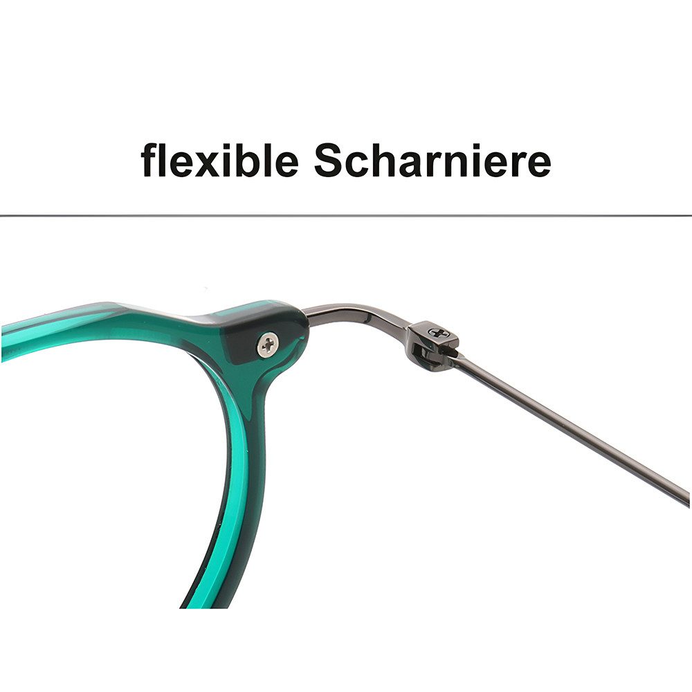 PACIEA Lesebrille Damen Herren Blaulichtfilter 50er Jahre Retro Nerd Brille