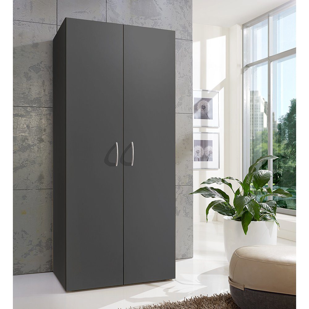 Lomadox Mehrzweckschrank MIAMI-43 graphit, 2 Türen, ca. 80/185/40 cm