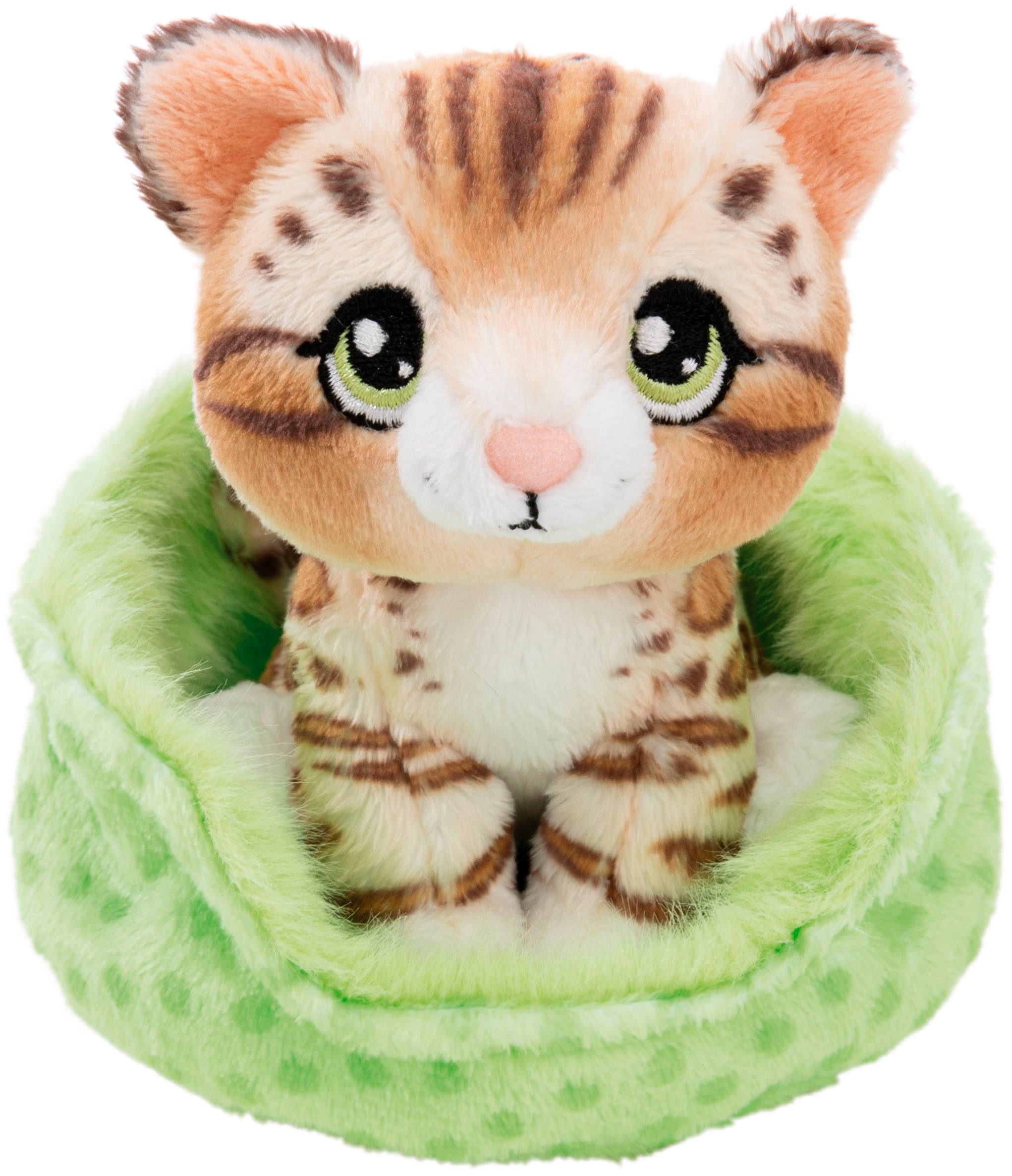 Nici Kuscheltier Little Paws, Bengal Katze getigert 12cm sitzend im Körbchen
