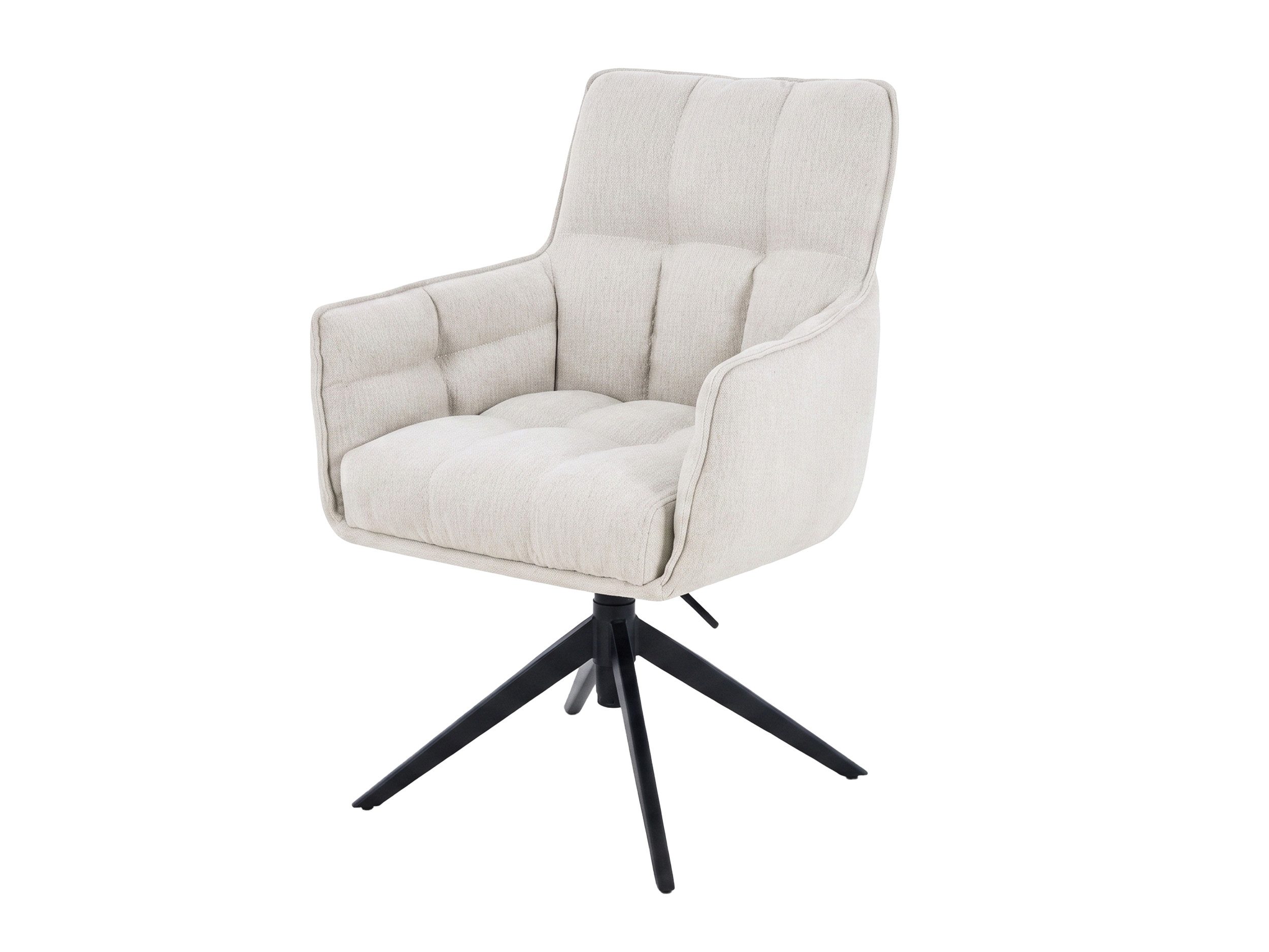 Massivart® Polsterstuhl höhenverstellbar, 360° Drehfunktion, Esszimmerstuhl Webstoff »KALVO«, Armlehnen · Federkorb · Metallgestell schwarz pulverbeschichtet