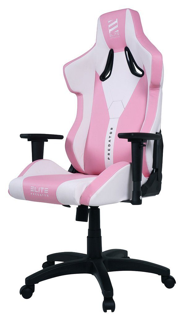 ELITE Gaming Gaming-Stuhl Elite Predator Bürostuhl Chefsessel Drehsessel Racing-Design (Ergonomischer Gamingstuhl - Härtegradeinstellung - höhenverstellbar - gepolsterte Sitzfläche/Kopfstütze - 3D-Armstützen - bis 150 kg - klappbare Rückenlehne - große Sitzfläche - Erwachsene/Jugendliche/Kinder - Home Office, 1 St), Gaming Chair - Computerstuhl - Racingstuhl - Zockerstuhl - Bürostuhl