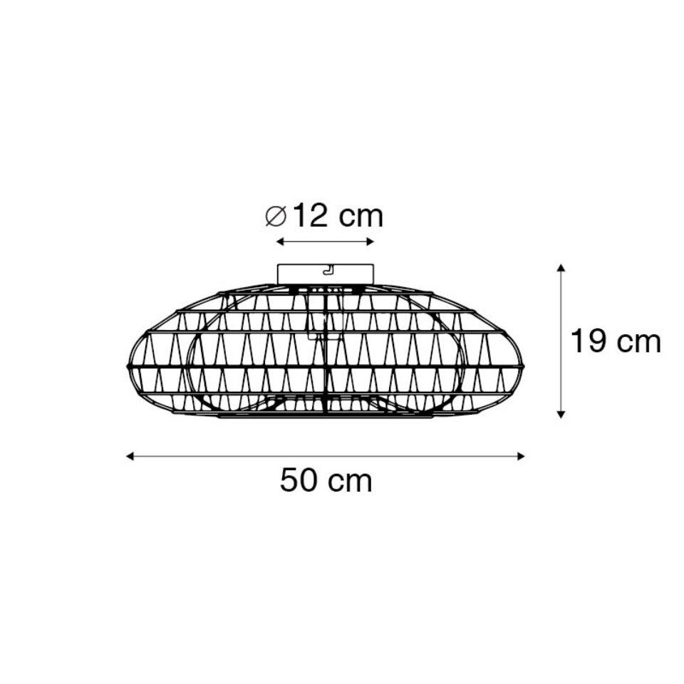 Qazqa Deckenleuchte Lina, ohne Leuchtmittel, Warmweiß, QAZQA Deckenleuchte, e27, Weiß, Seil, Retro