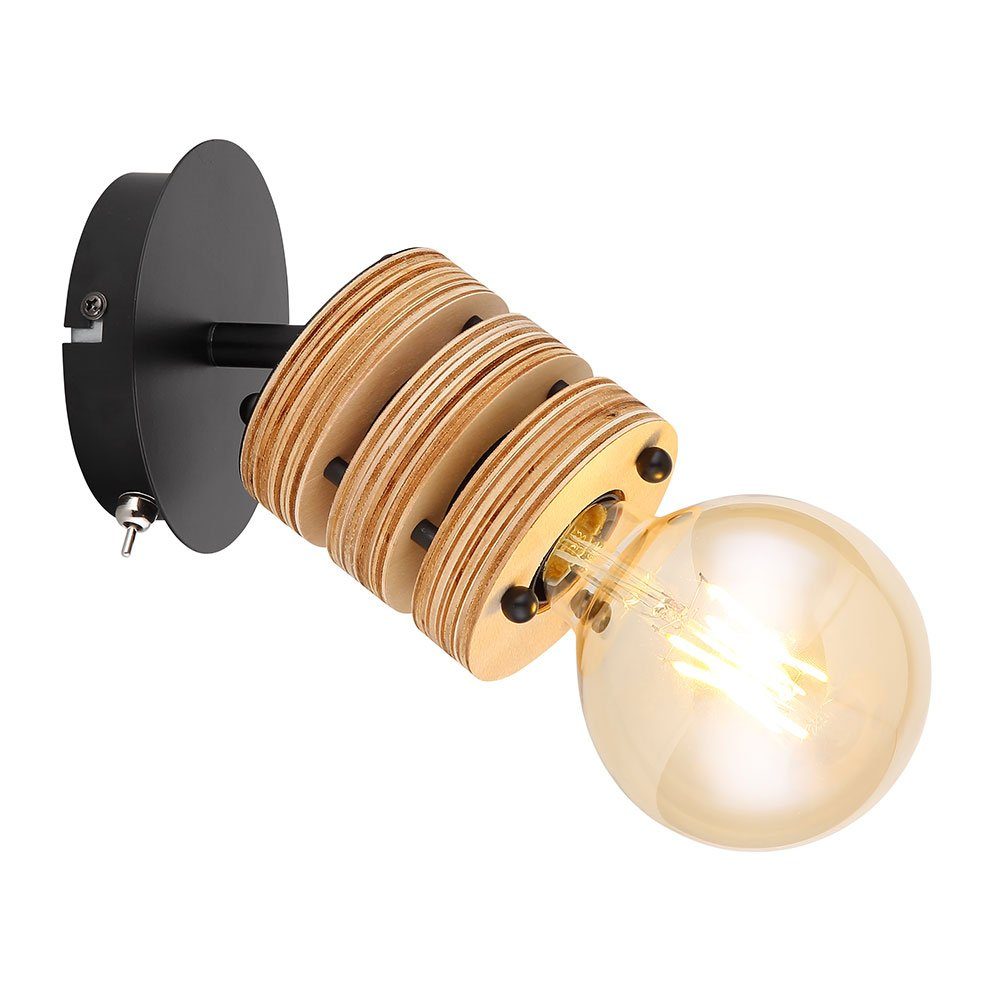 Wandleuchte, Holzlampe inklusive, Wandleuchte MDF etc-shop Leuchtmittel Landhausstil Wandlampe nicht Holz