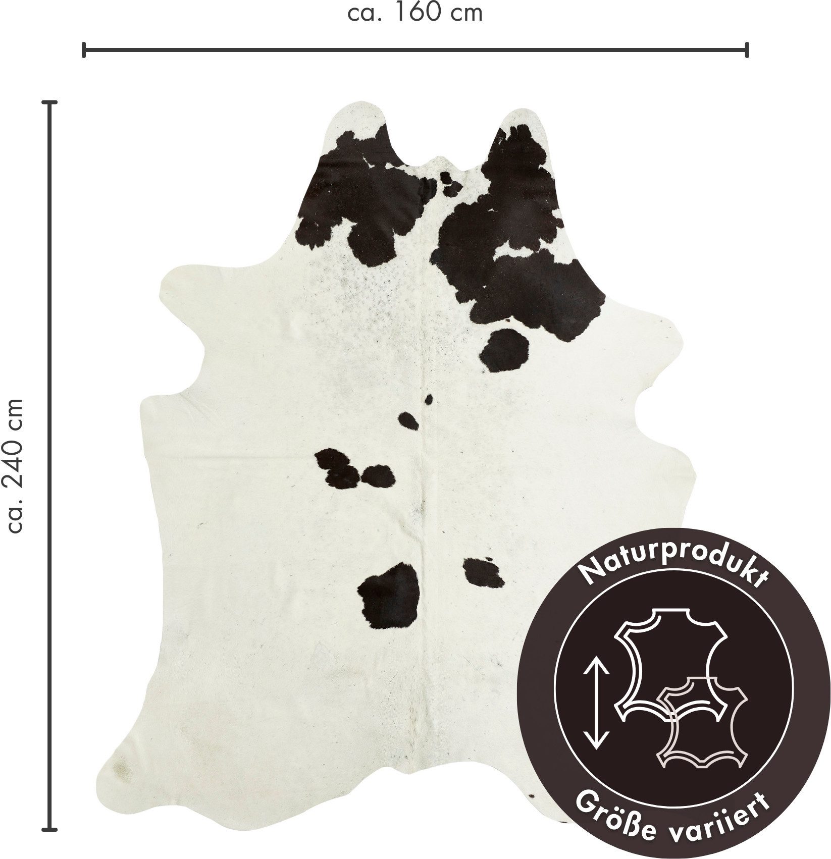 LUXOR living Fellteppich Rinderfell, fellförmig, Höhe: 2 mm, echtes Rinderfell, Naturprodukt - daher ist jedes Fell ein Einzelstück