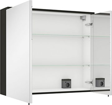 MARLIN Spiegelschrank 3510clarus 80 cm breit, Soft-Close-Funktion, inkl. Beleuchtung, vormontiert