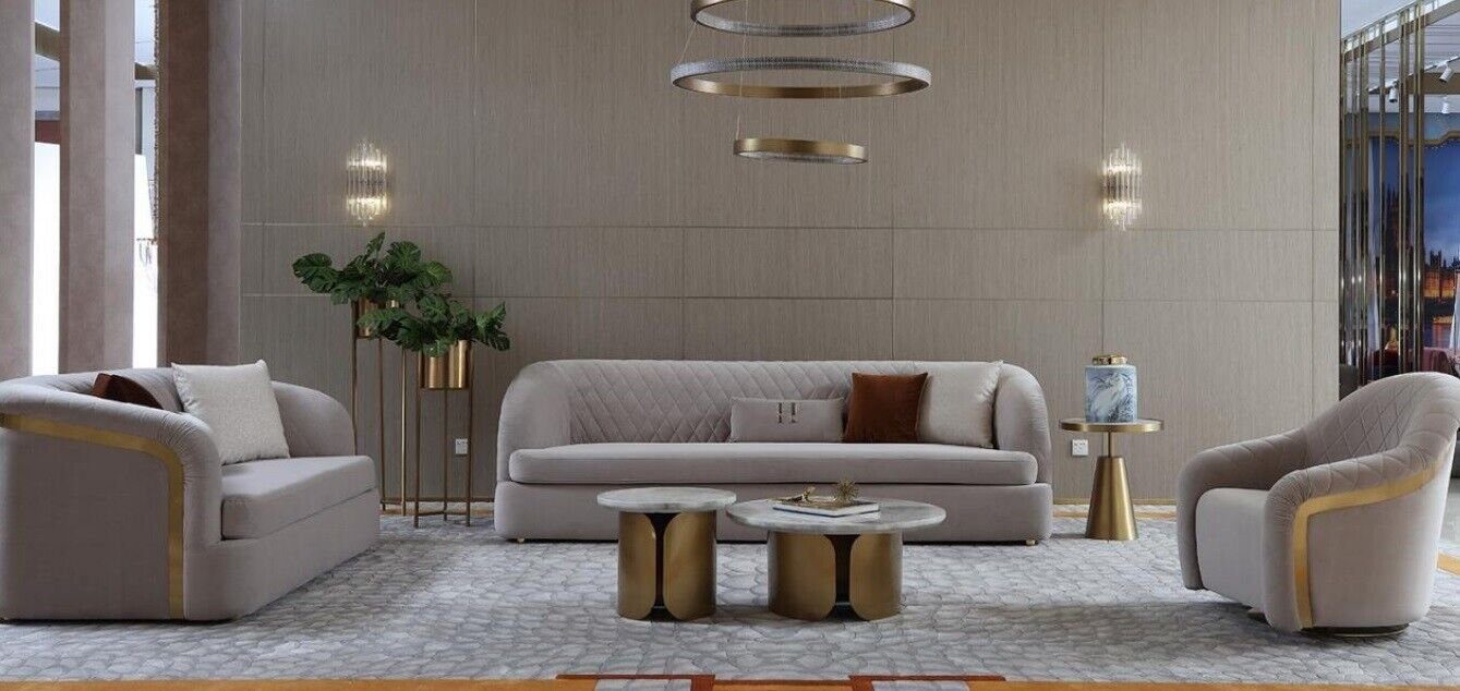 JVmoebel Sofa Stilvoller grauer Dreisitzer Neu, Polstermöbel in Made 3-er Couch Sitz Europe