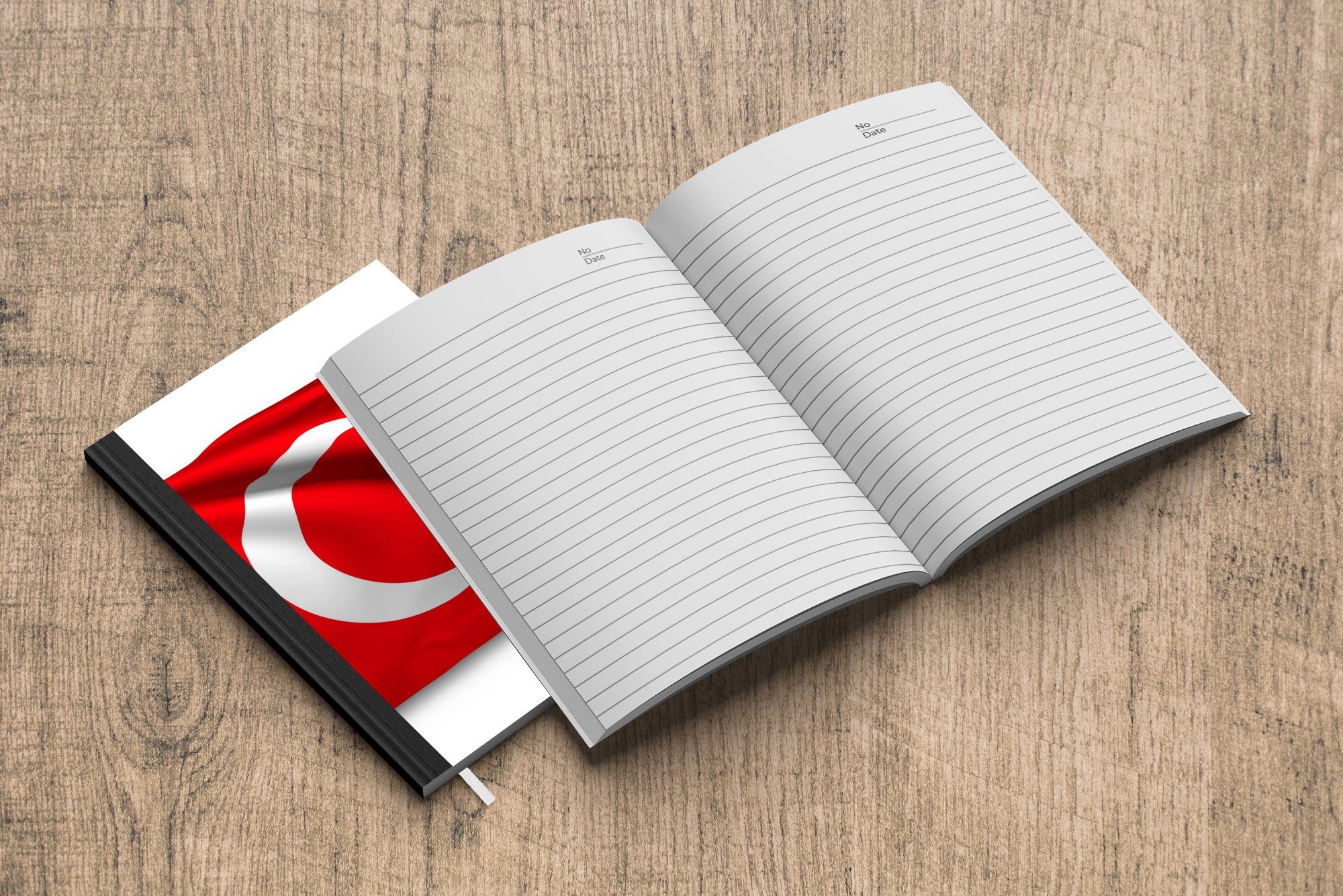 Tagebuch, Journal, Seiten, Notizheft, Notizbuch Hintergrund, auf A5, 98 weißem Haushaltsbuch MuchoWow der Flagge Türkei Merkzettel,