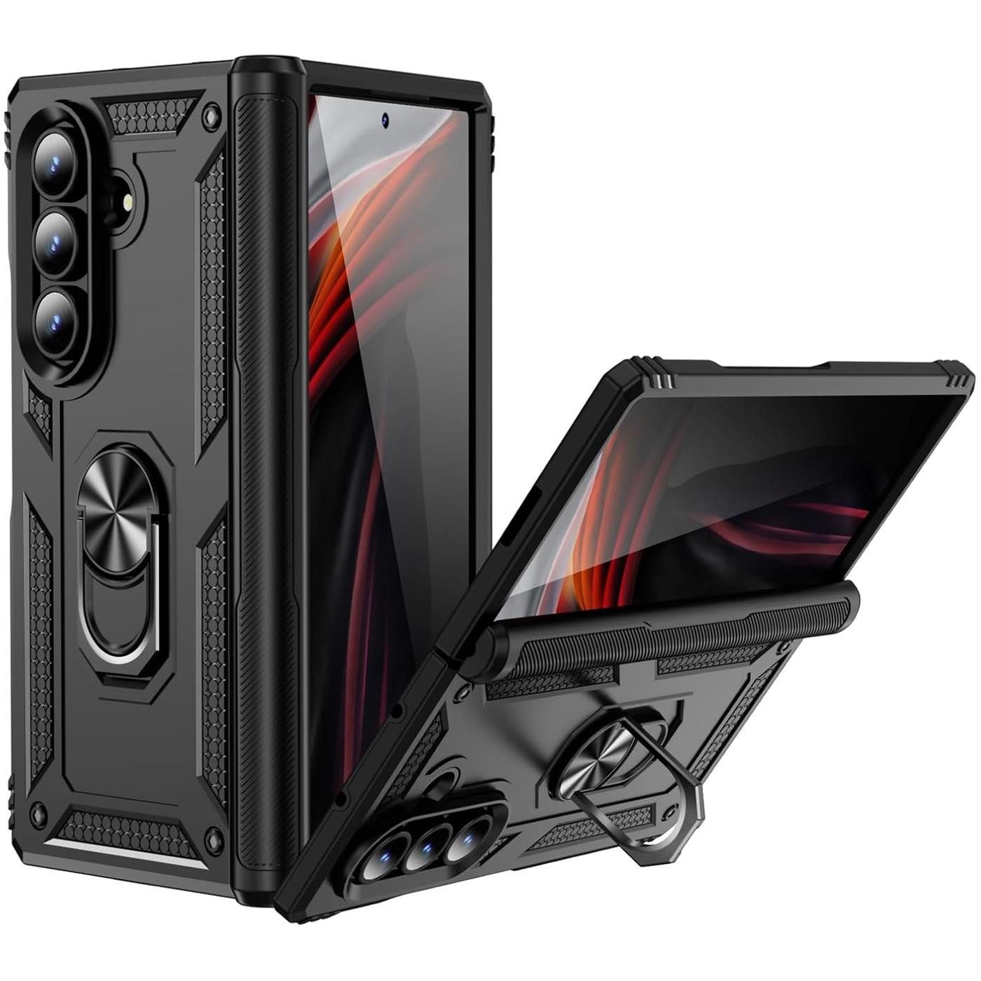 CoolGadget Handyhülle Armor Shield Case für Samsung Galaxy Z Fold 7 8 Zoll, Outdoor Cover Magnet Ringhalterung Handy Hülle für Galaxy Z Fold 7 5G