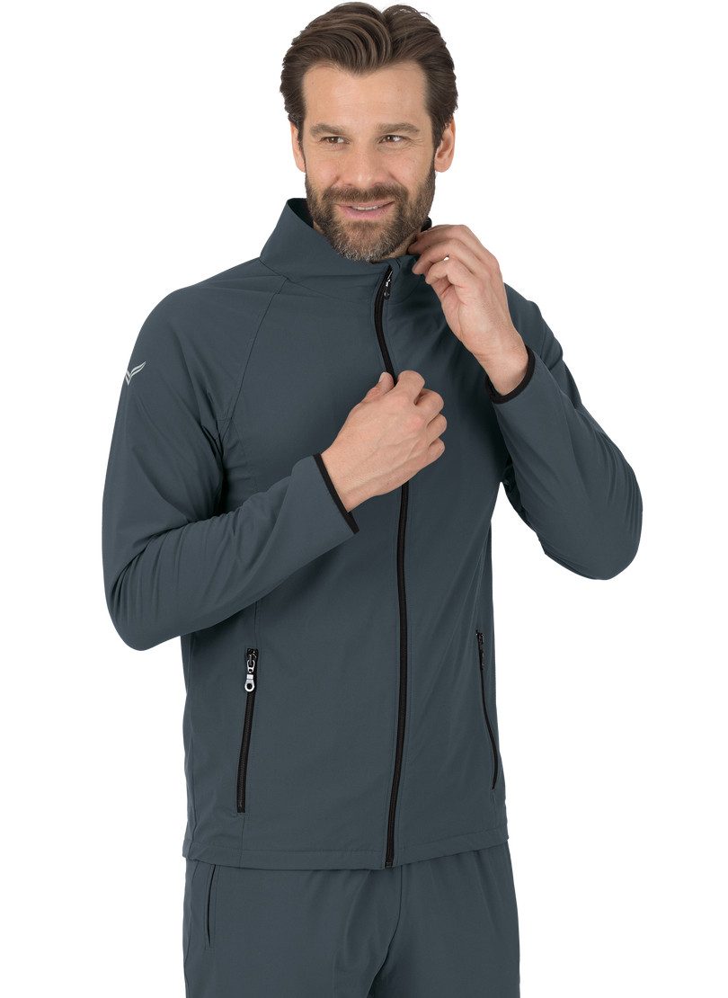 Trainingsjacke TRIGEMA Raglan-Jacke mit Netzinnenfutter
