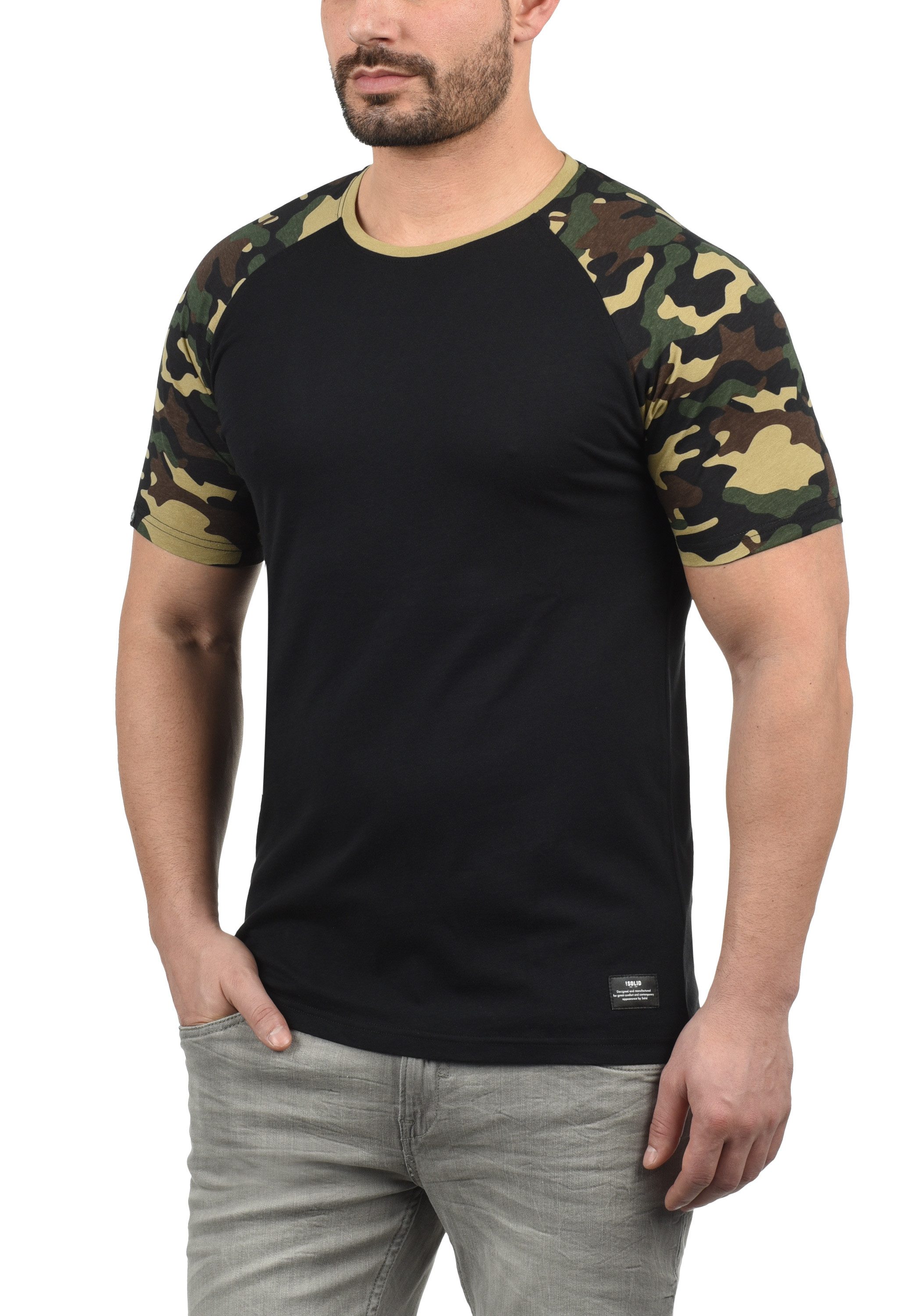 !Solid Rundhalsshirt SDCahil Kurzarmshirt mit Tarnmuster-Print günstig online kaufen