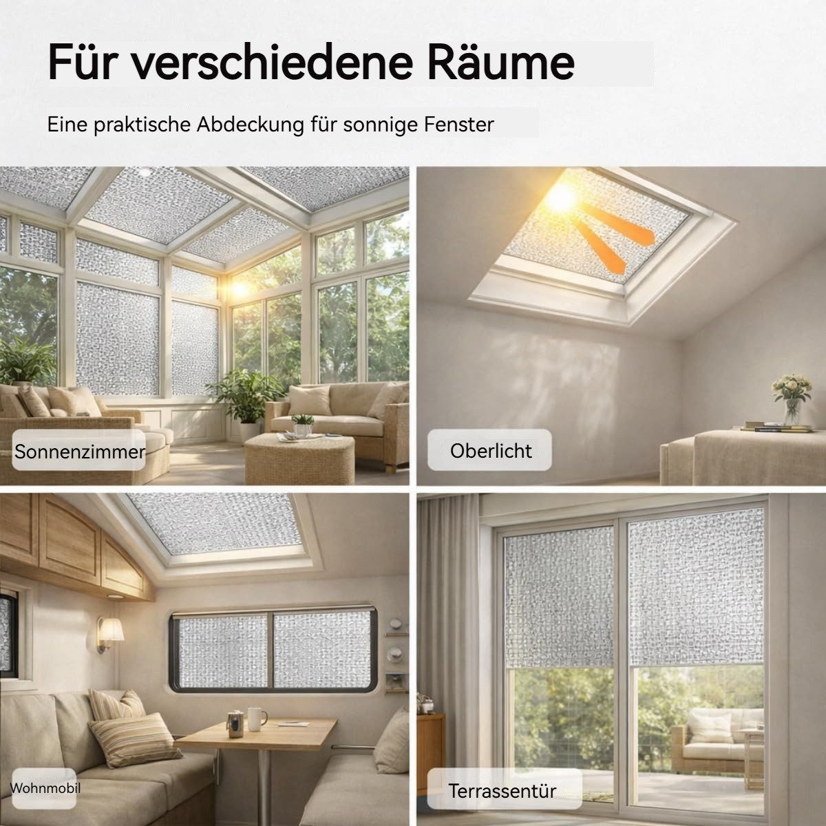 Diwzbyn Sonnenschutz-Fensterfolie Sichtschutz Wärmeisolierung Reflektierende Fensterfolie,UV-Schutz, Sonnenschutzfolie Fenster,Aluminiumfolie Isolierfolie – Bild 5 von 5