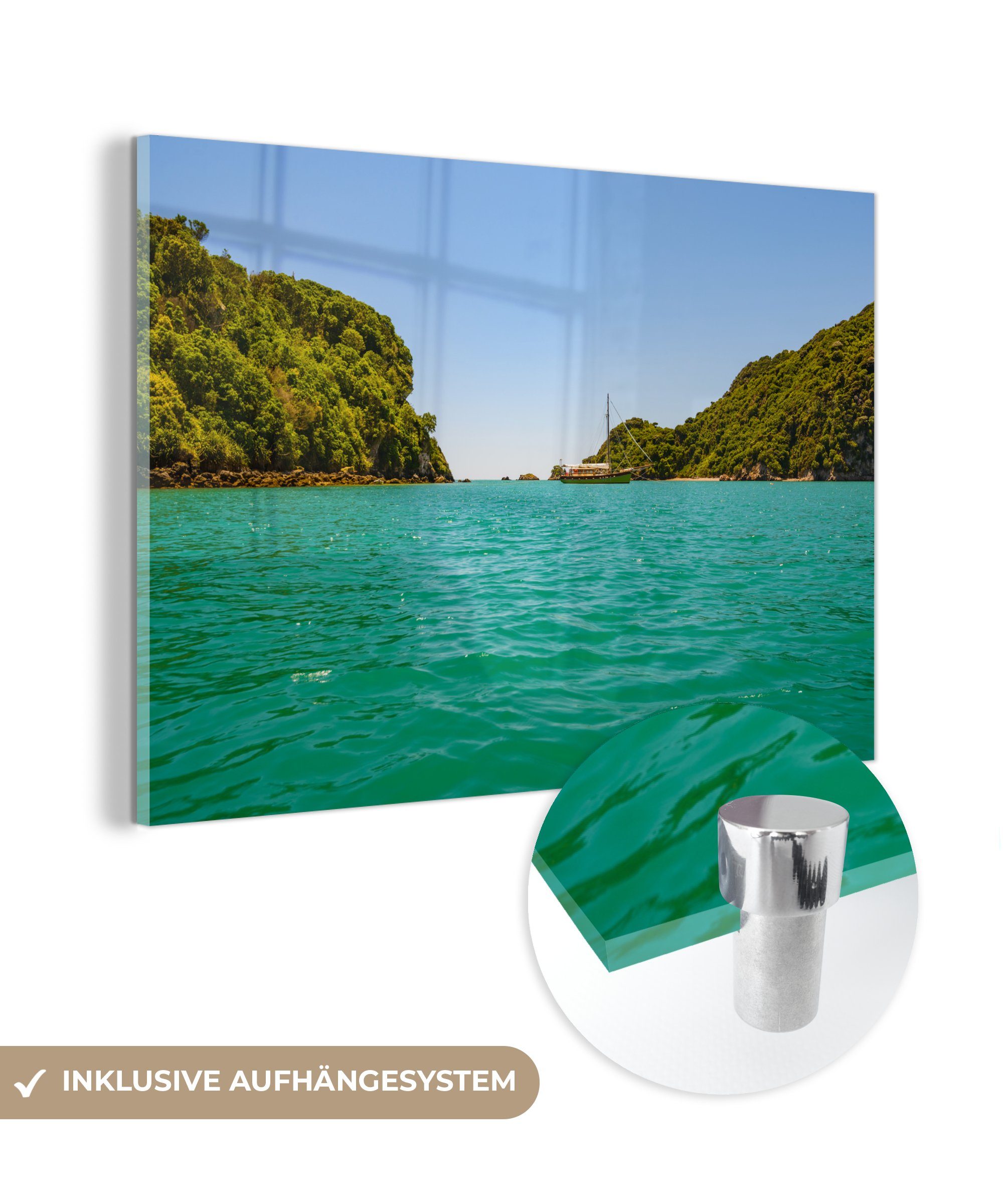 MuchoWow Acrylglasbild Die Gewässer des Abel Tasman National Park in Neuseeland, (1 St), Acrylglasbilder Wohnzimmer & Schlafzimmer