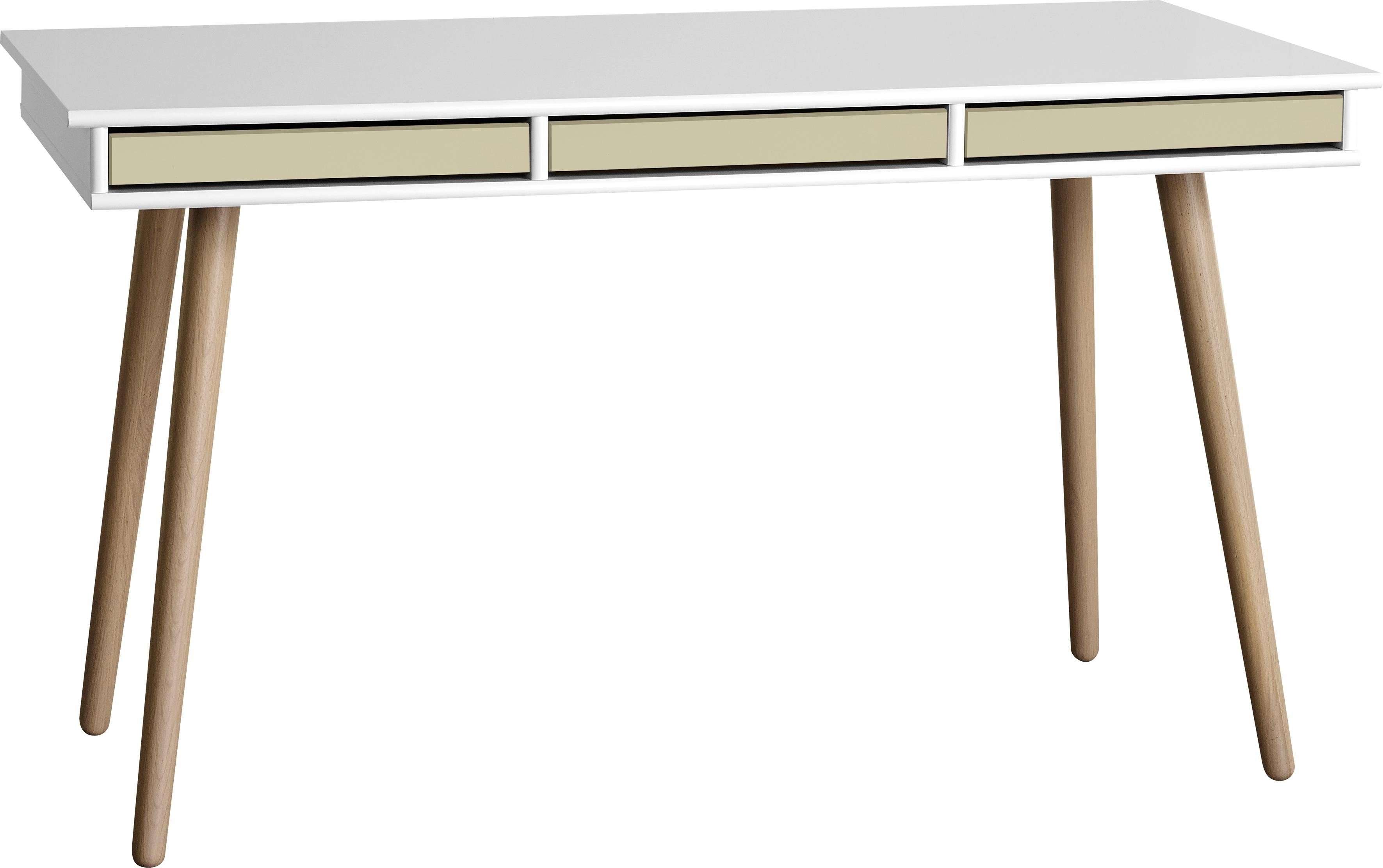 Hammel Furniture Schreibtisch Mistral Bürotisch, Arbeitstisch, Tisch, Computertisch, Holzbeinen, B: 137,4 cm, Designmöbel beige