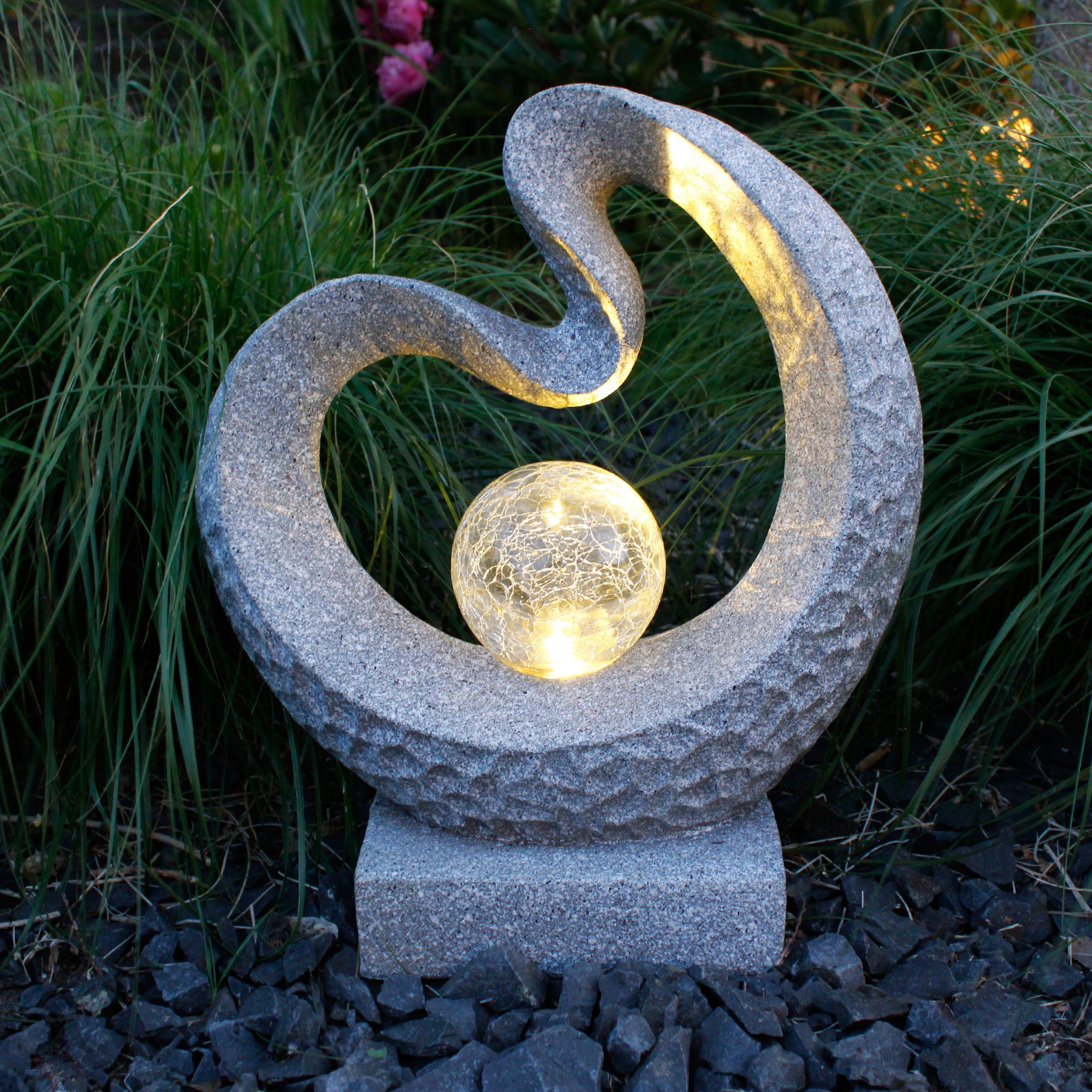 Arnusa LED Solarleuchte Gartenfigur mit Glaskugel günstig online kaufen