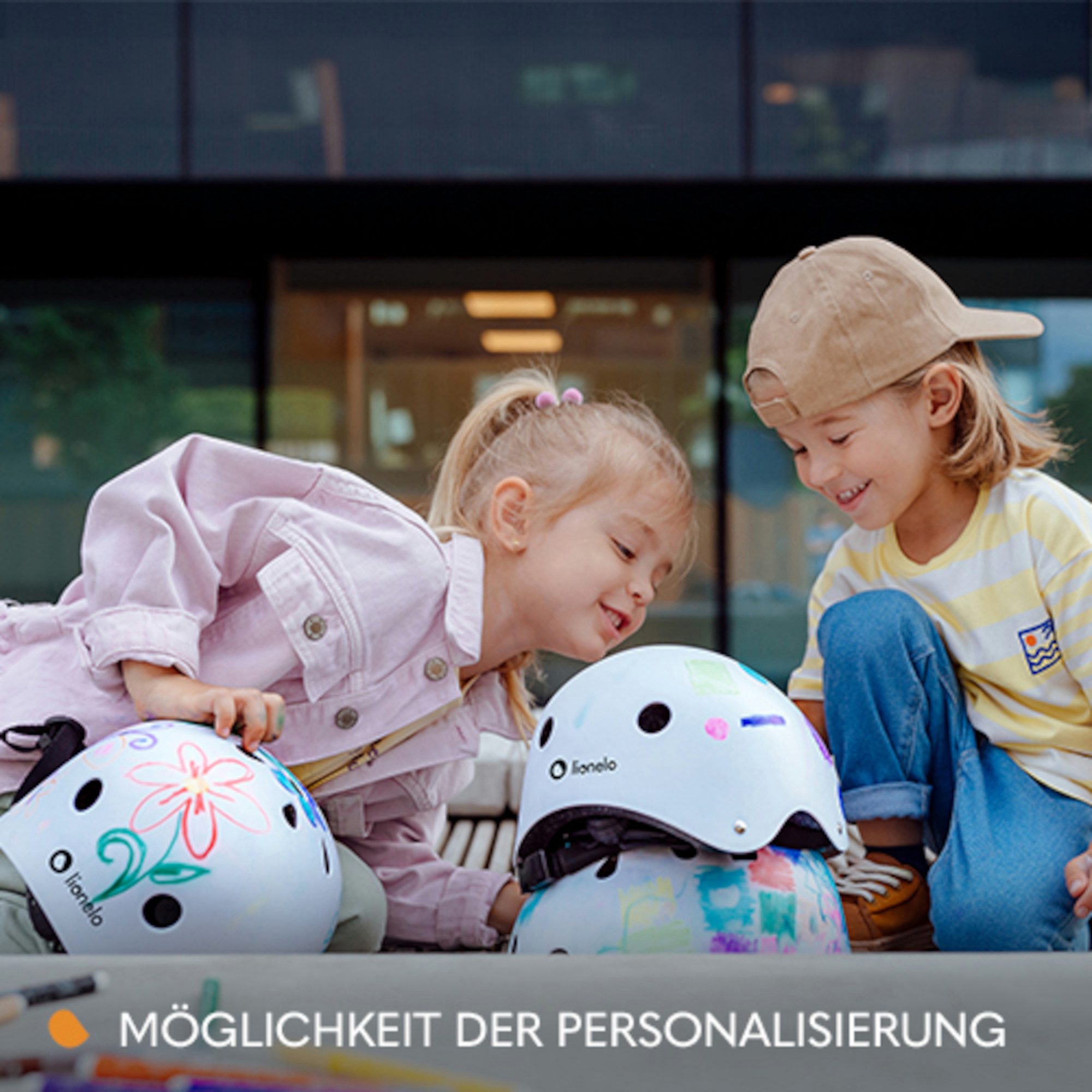 lionelo Kinderhelm Lionelo Helmet, 50-56cm/INTERTEK/Kann mit Markern dekoriert werden