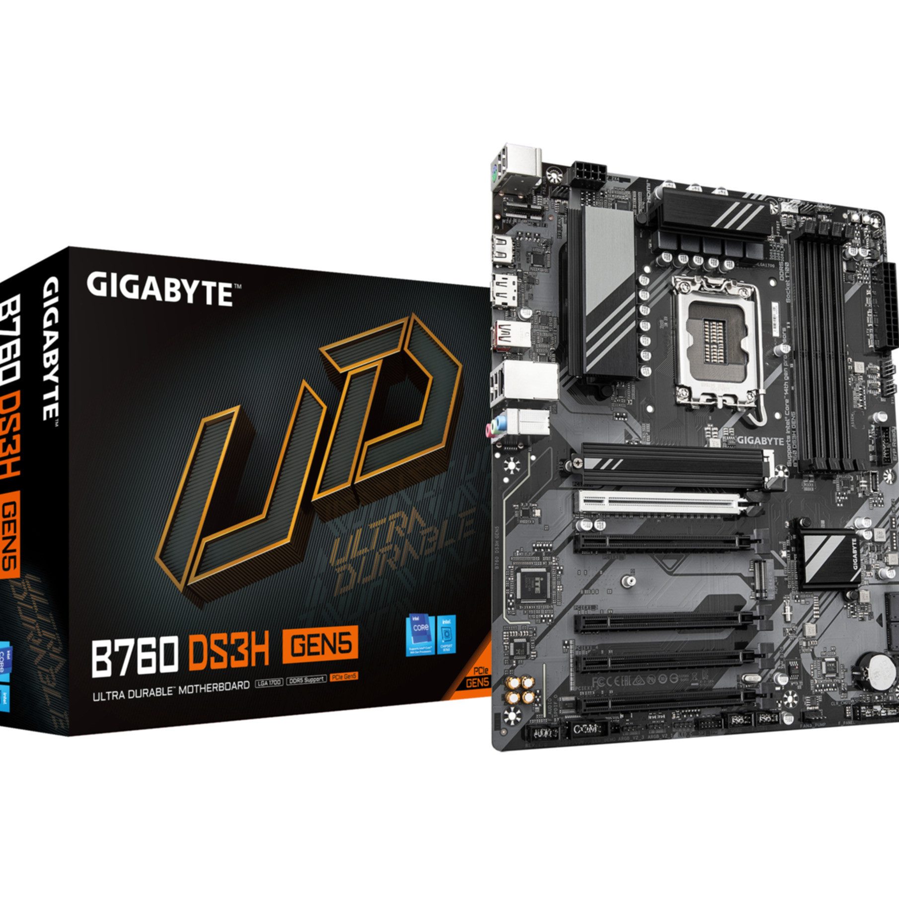 Gigabyte B760 DS3H GEN5 Mainboard – Unterstützt Intel Core Prozessoren der 14. Mainboard