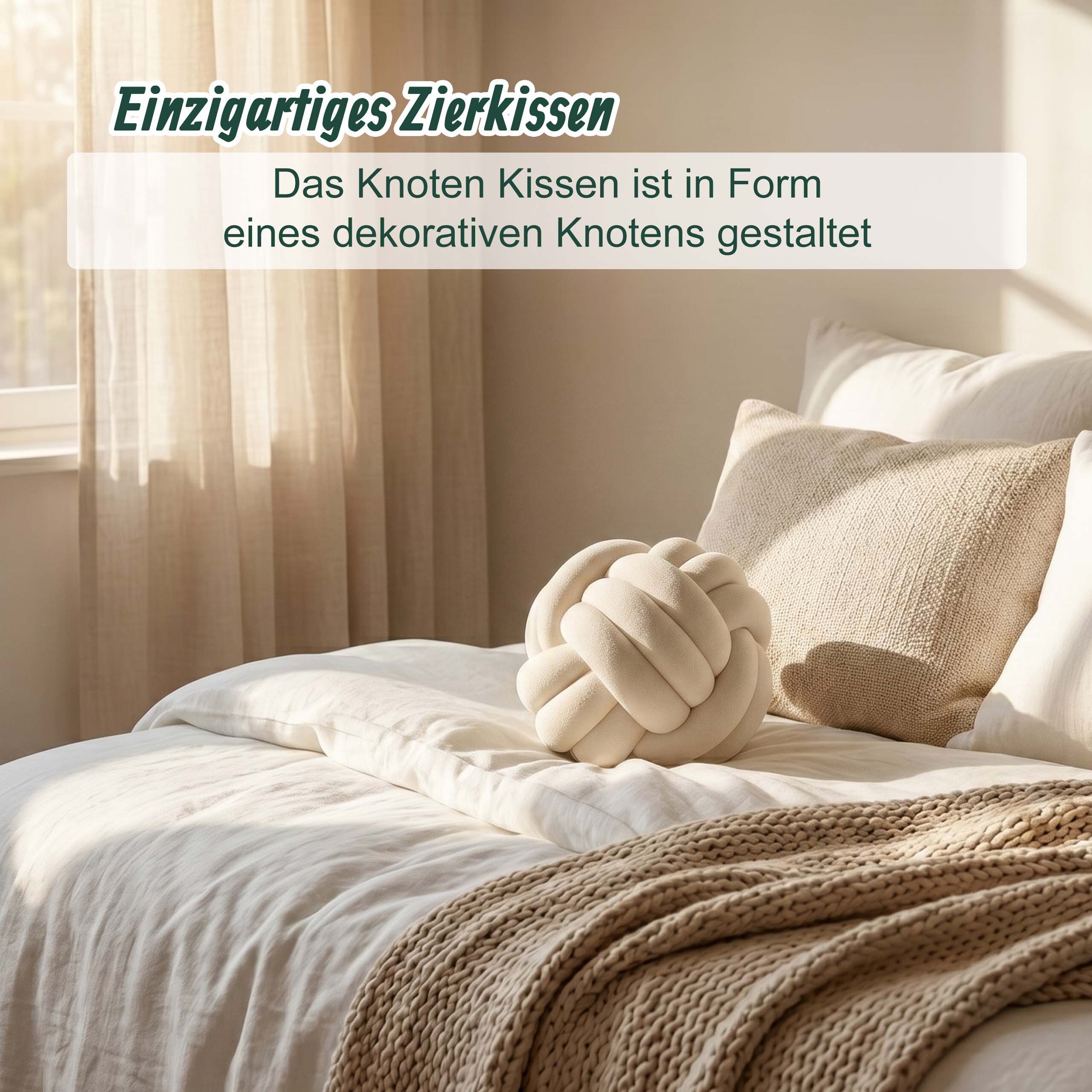 relaxdays Dekokissen Knotenkissen, schwarz – Bild 5 von 5