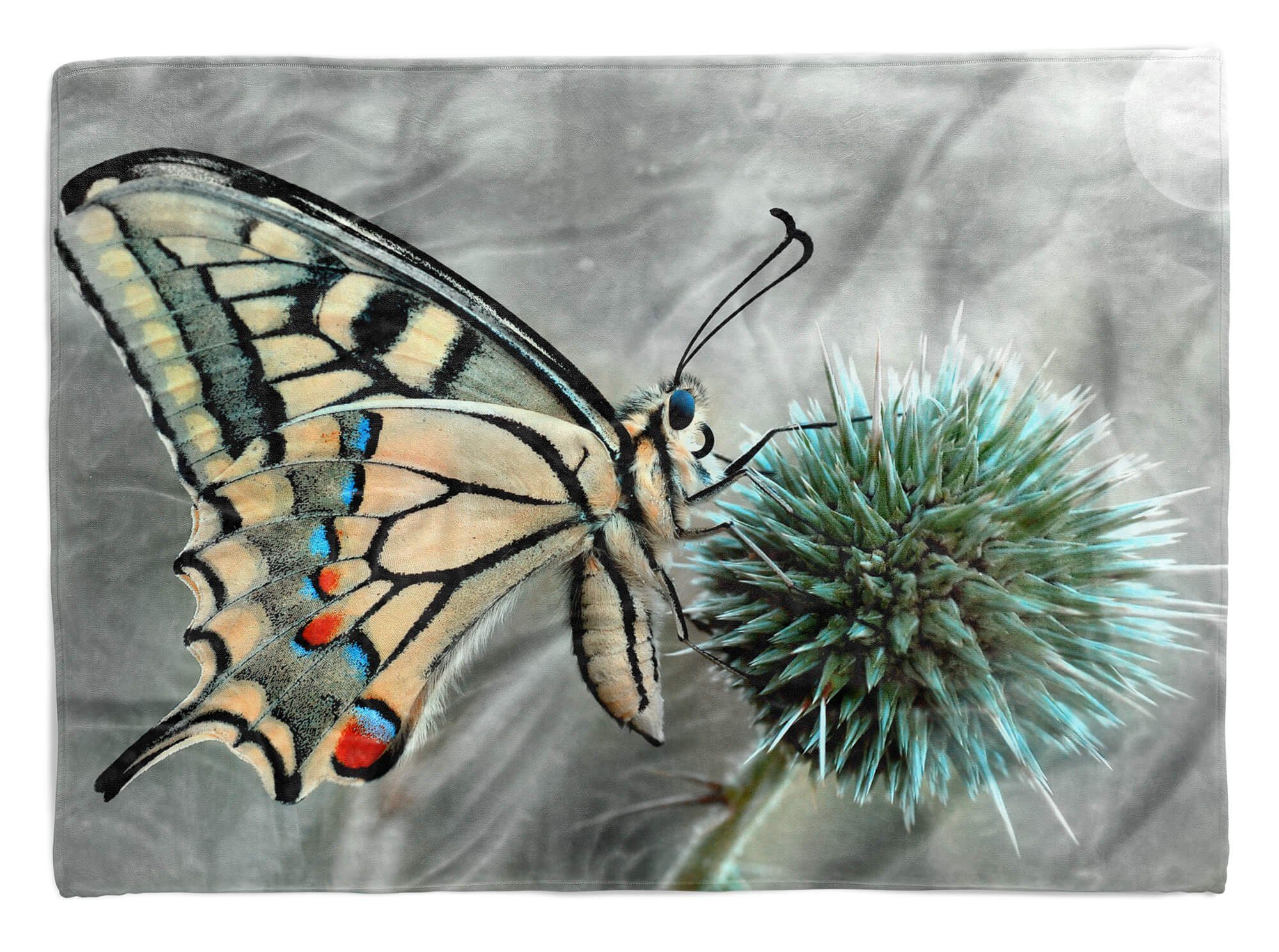 Strandhandtuch Tiermotiv Handtücher Schmetterling (1-St), Saunatuch Art Baumwolle-Polyester-Mix Kuscheldecke Sinus Naha, Handtuch mit Handtuch
