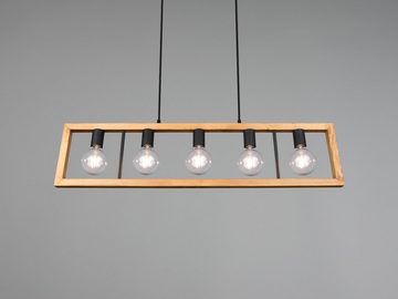 meineWunschleuchte LED Pendelleuchte, LED wechselbar, Warmweiß, Esstisch-lampe mit Holz-balken hängend über Kochinsel, Breite 100cm